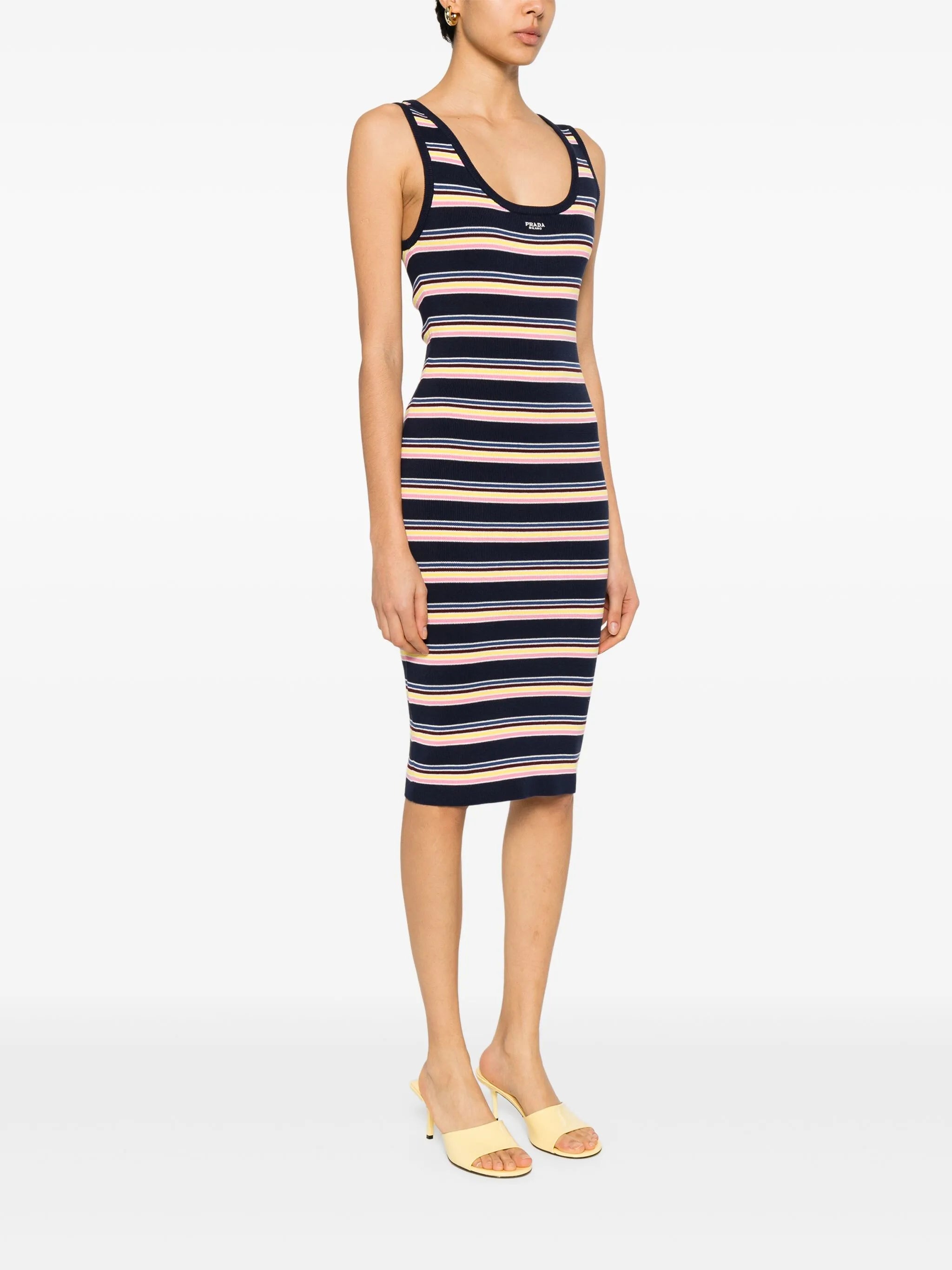 striped midi dress