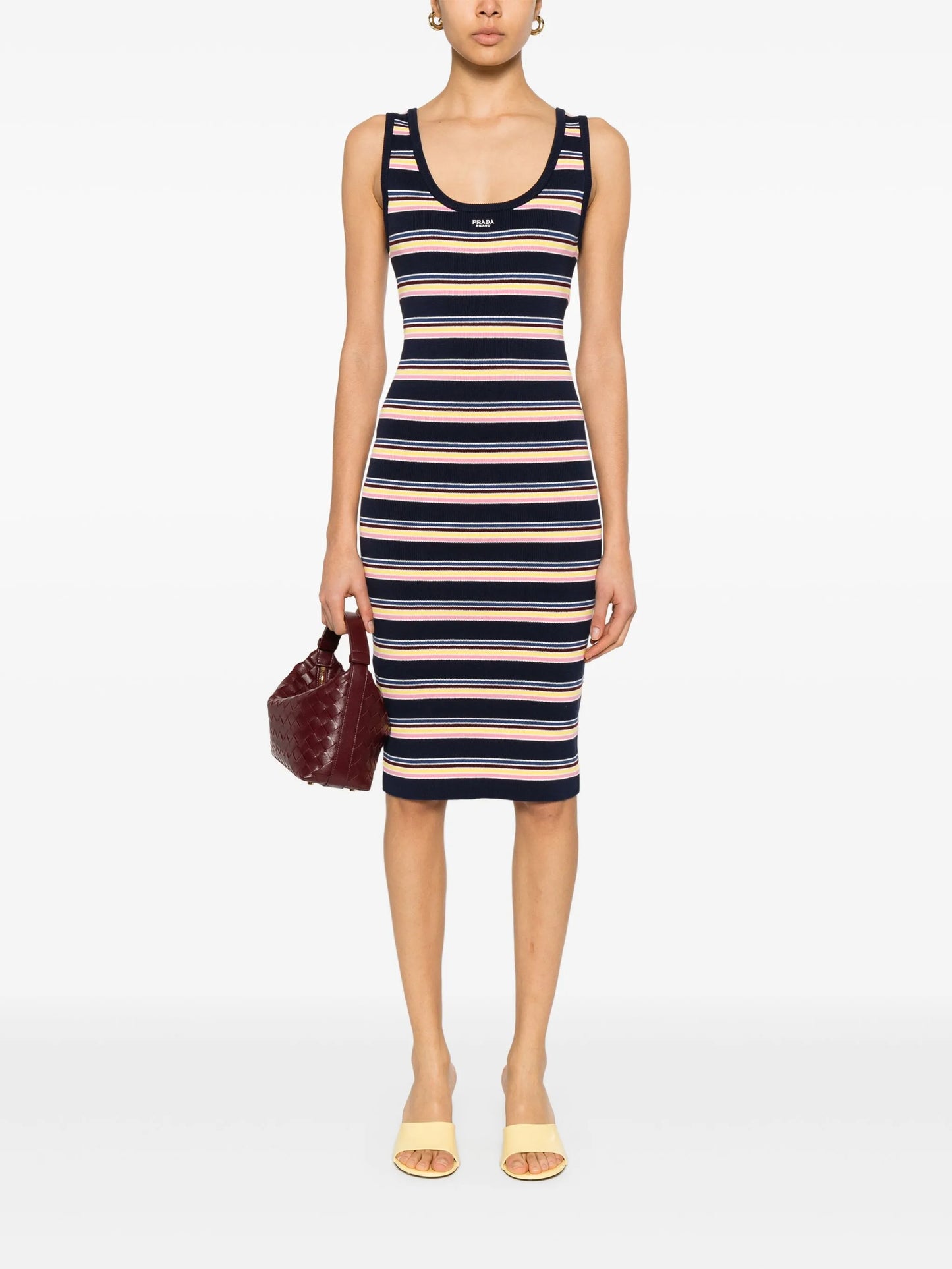 striped midi dress