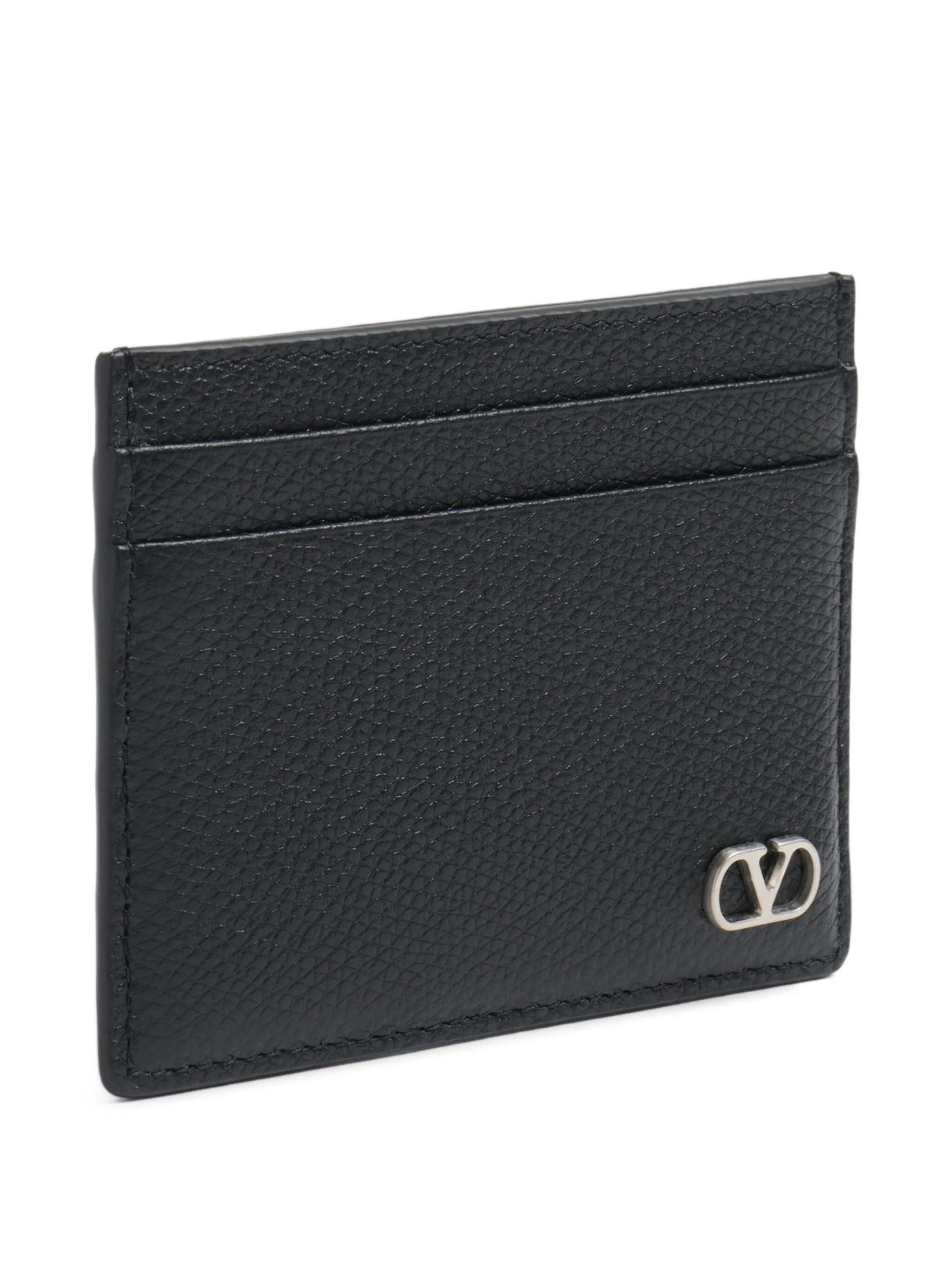 VLogo Signature leather card holder