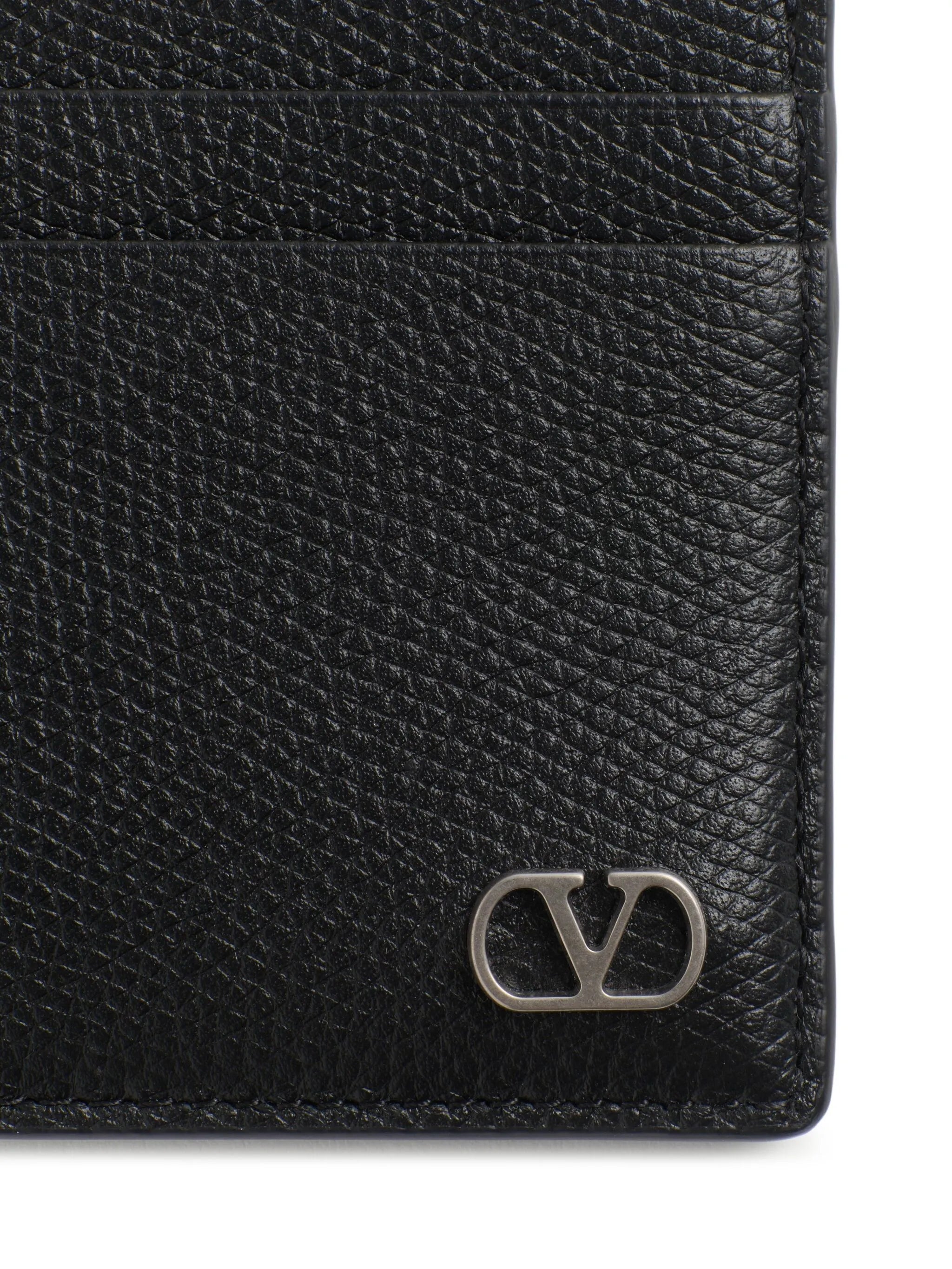 VLogo Signature leather card holder