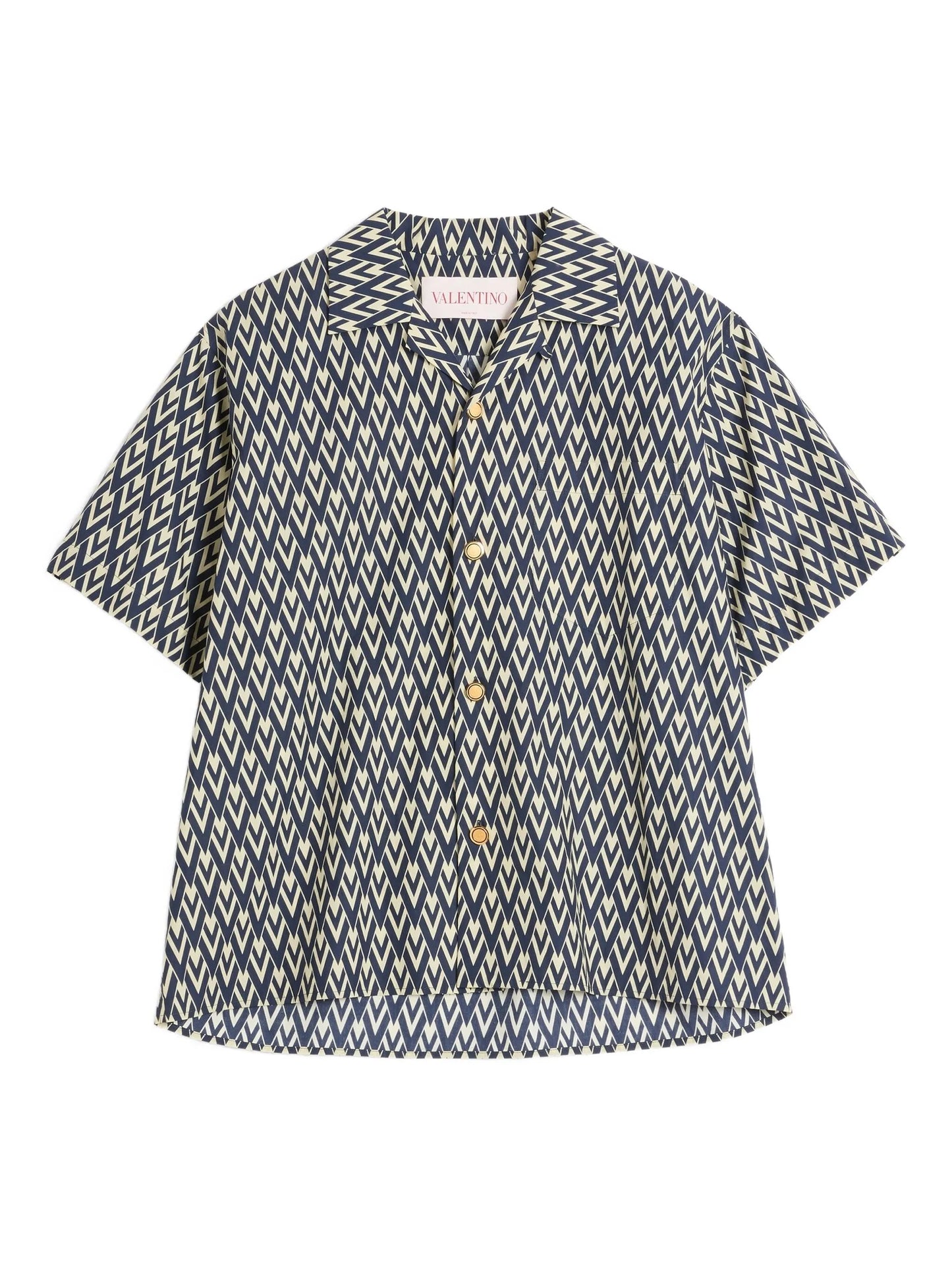 printed button-up bowling shirt
