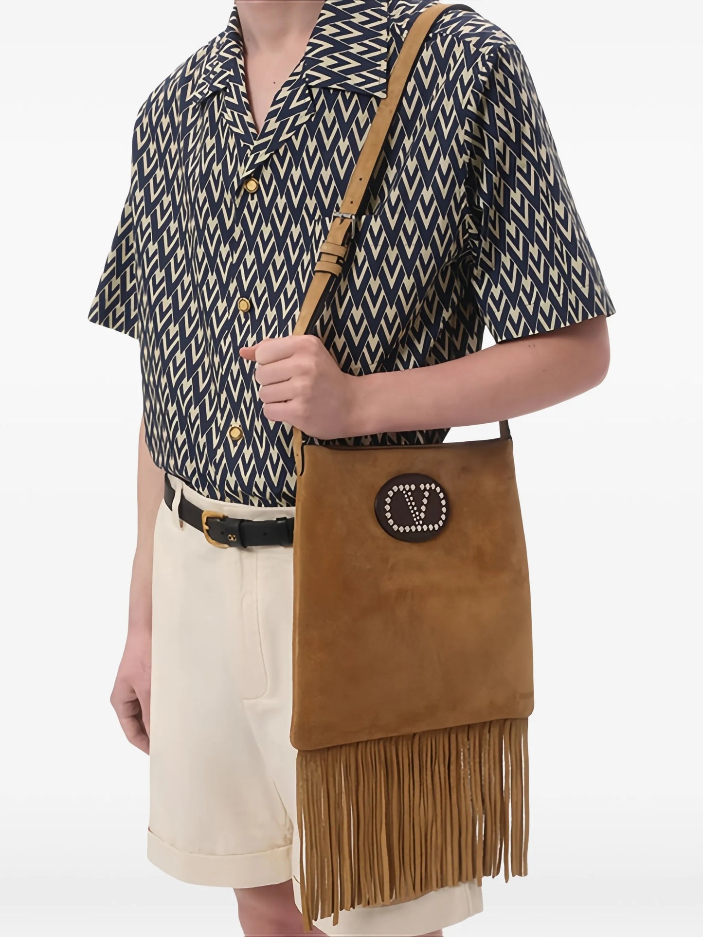 printed button-up bowling shirt