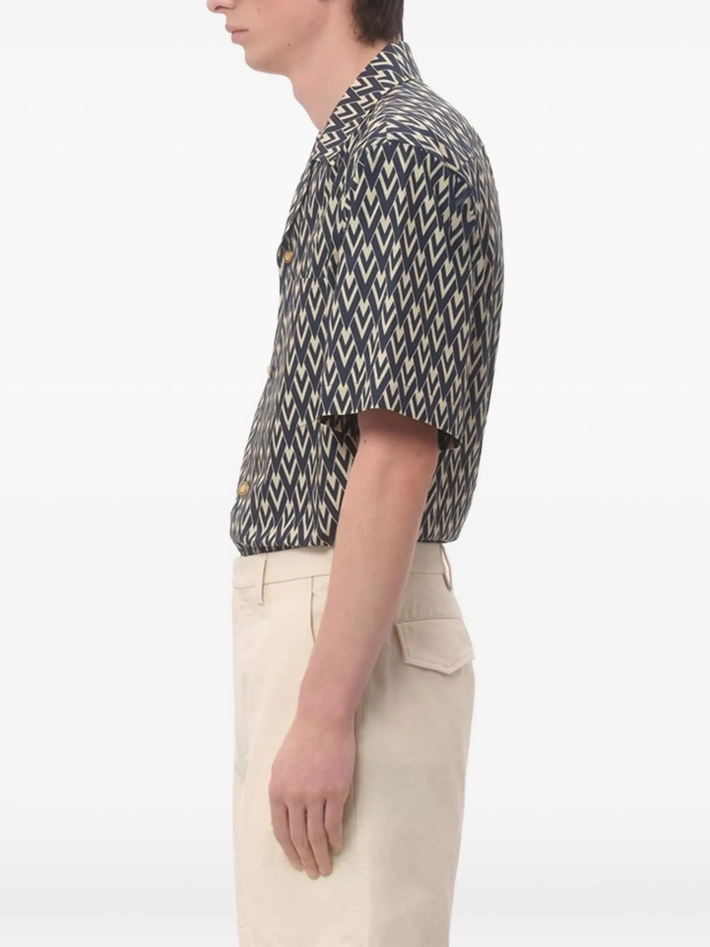 printed button-up bowling shirt