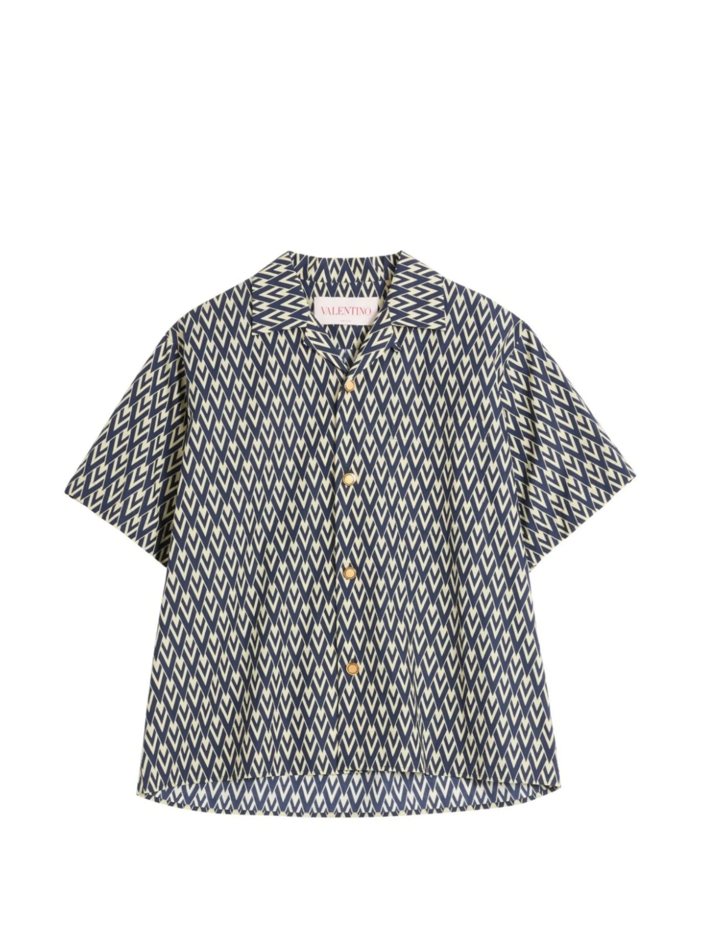 printed button-up bowling shirt