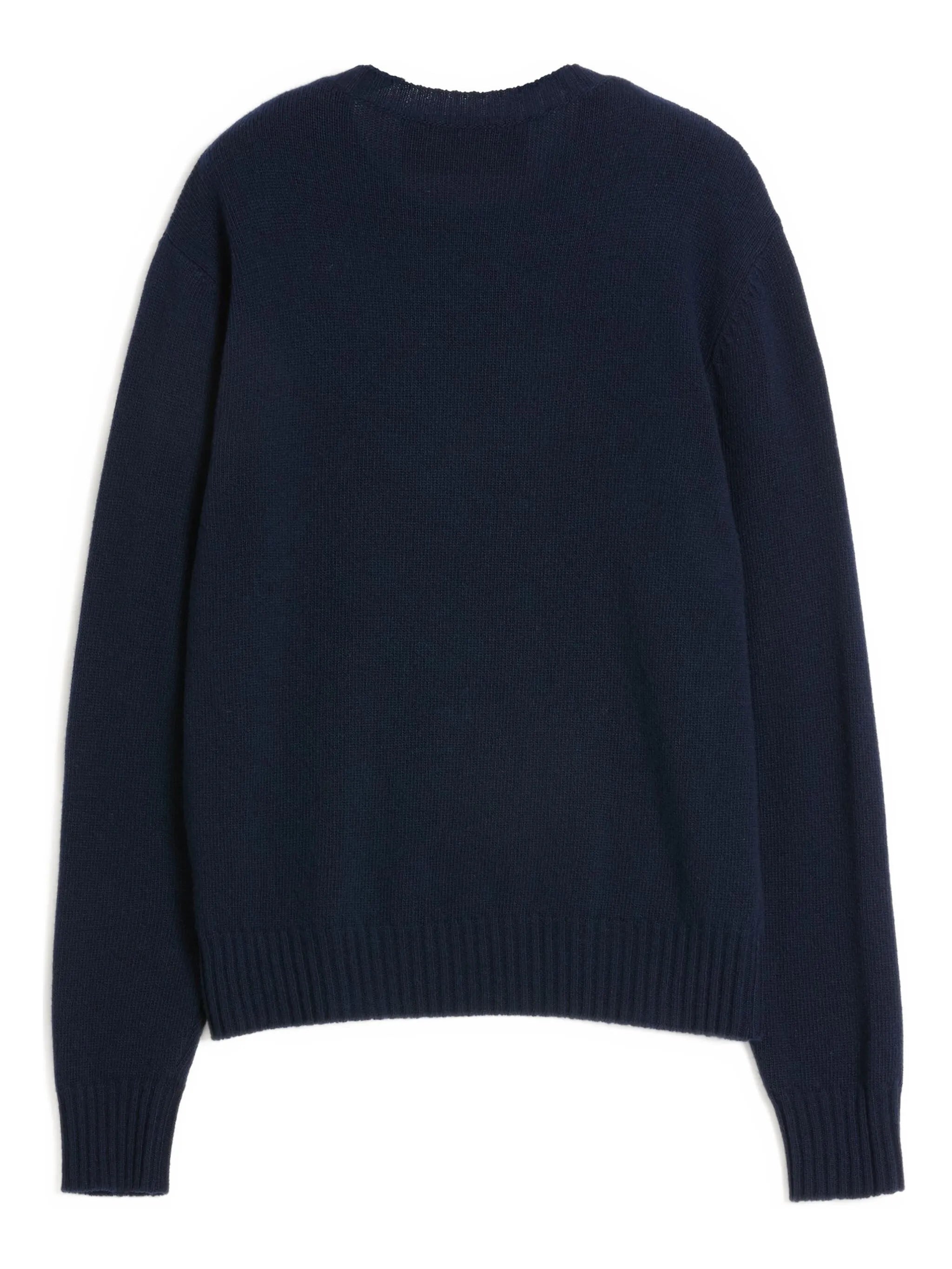Chez-embroidered wool sweater