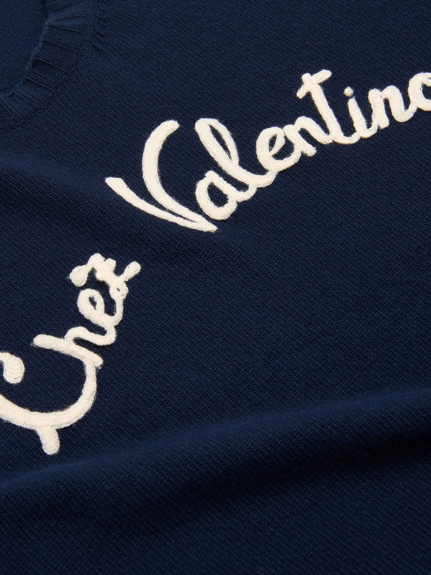 Chez-embroidered wool sweater