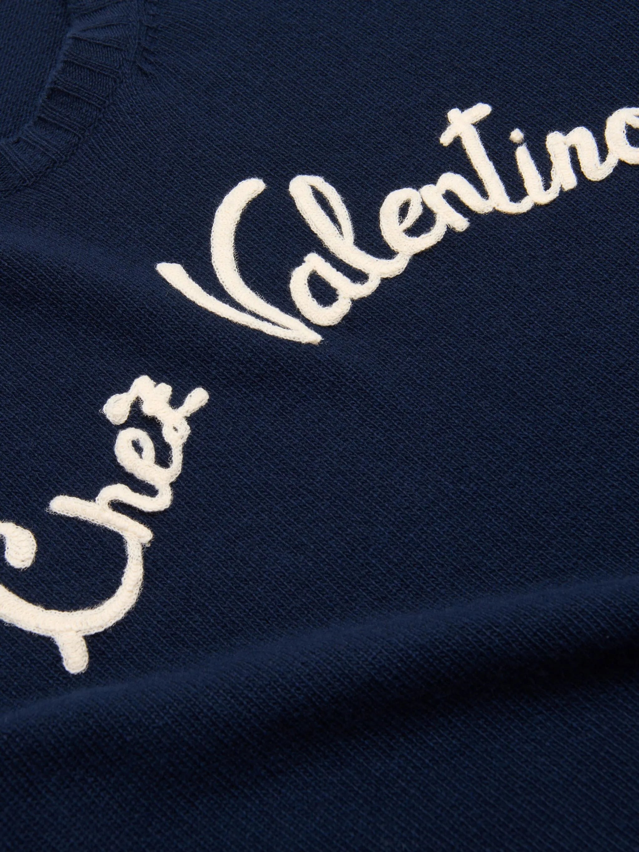 Chez-embroidered wool sweater