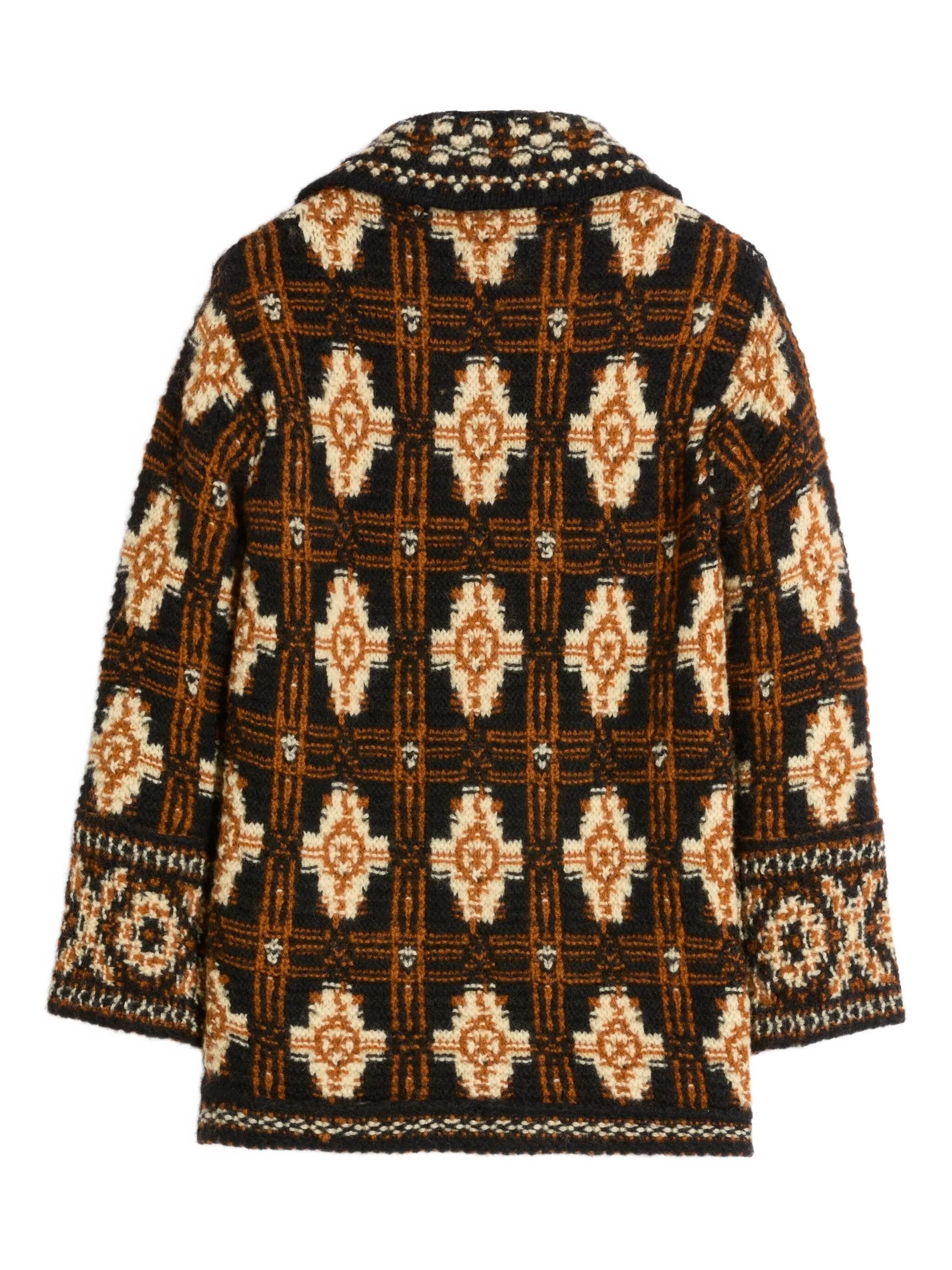 geometric-pattern wool cardigan