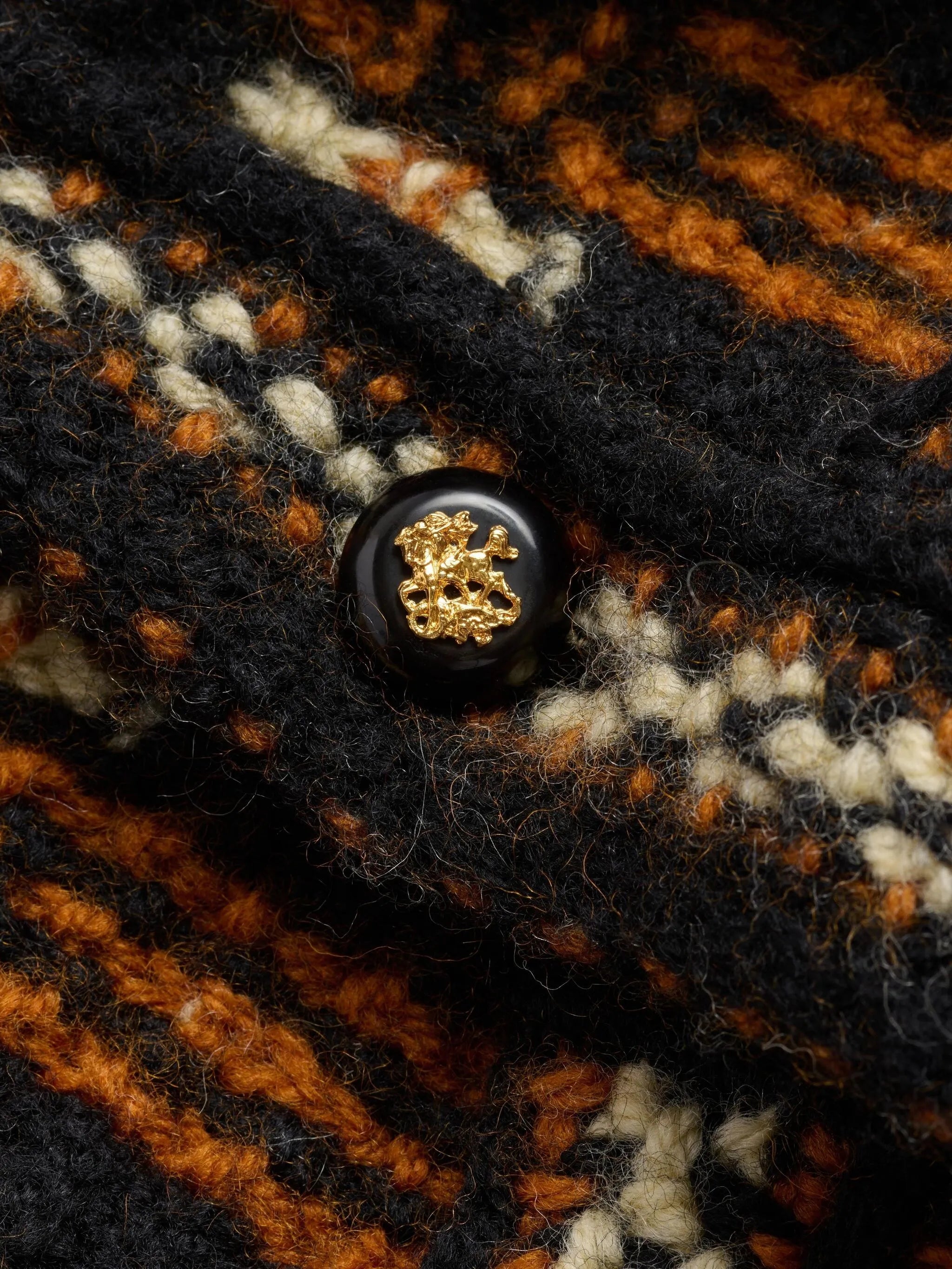 geometric-pattern wool cardigan