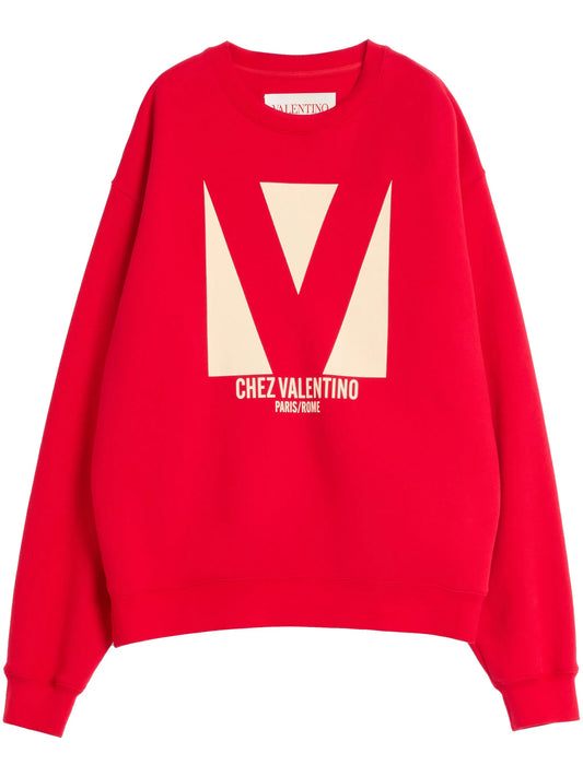 logo-print cotton sweater