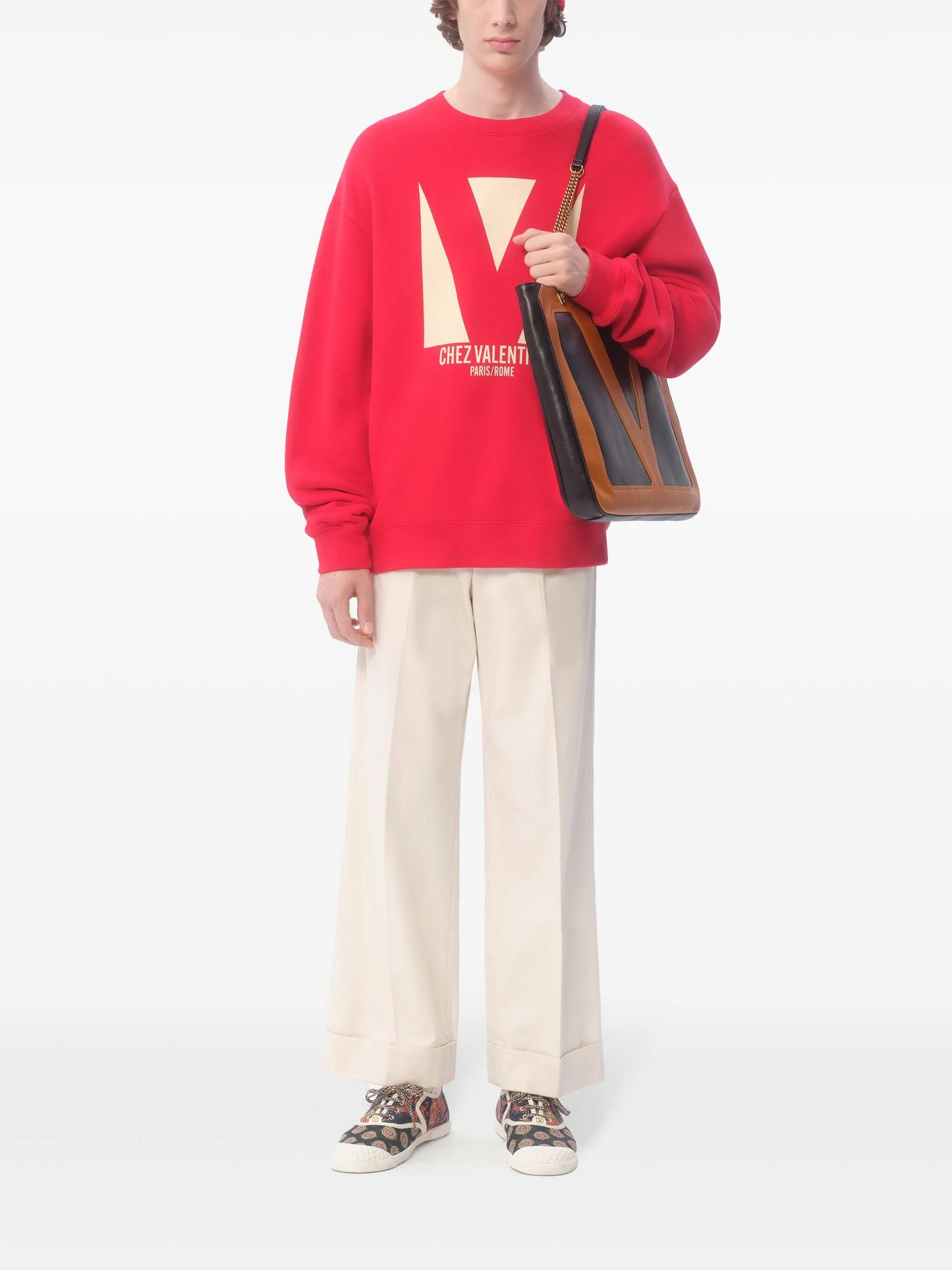 logo-print cotton sweater