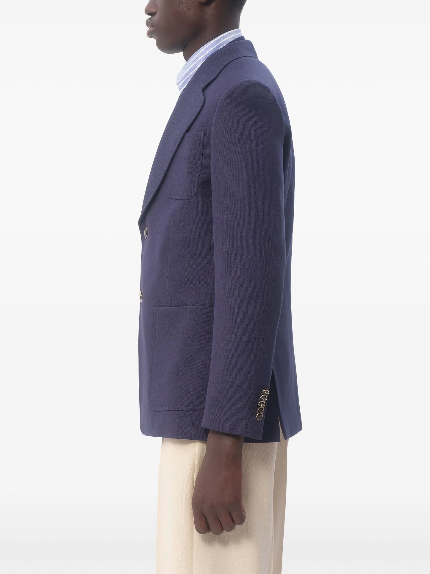 single-breasted gabardine jacket