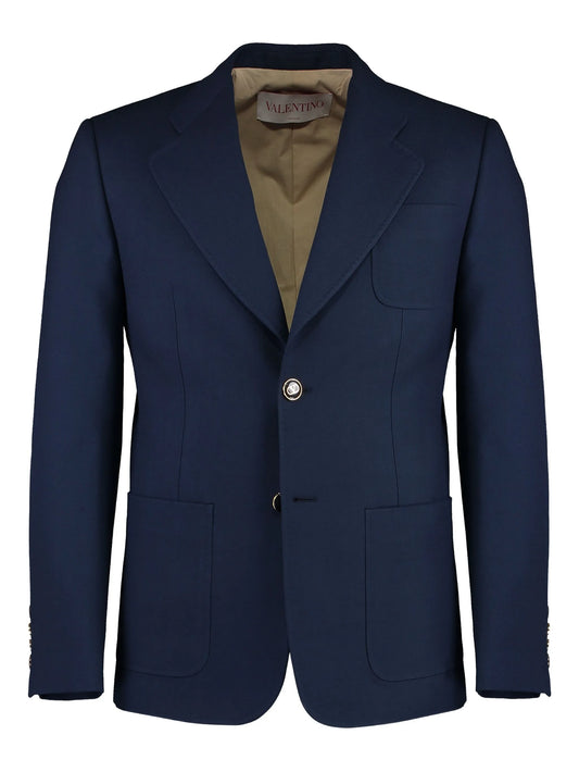 single-breasted gabardine jacket