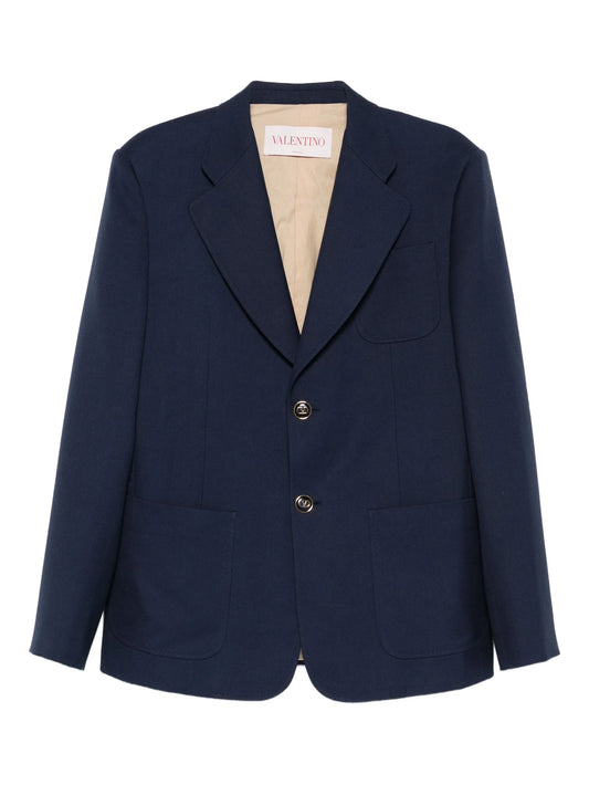 single-breasted gabardine jacket