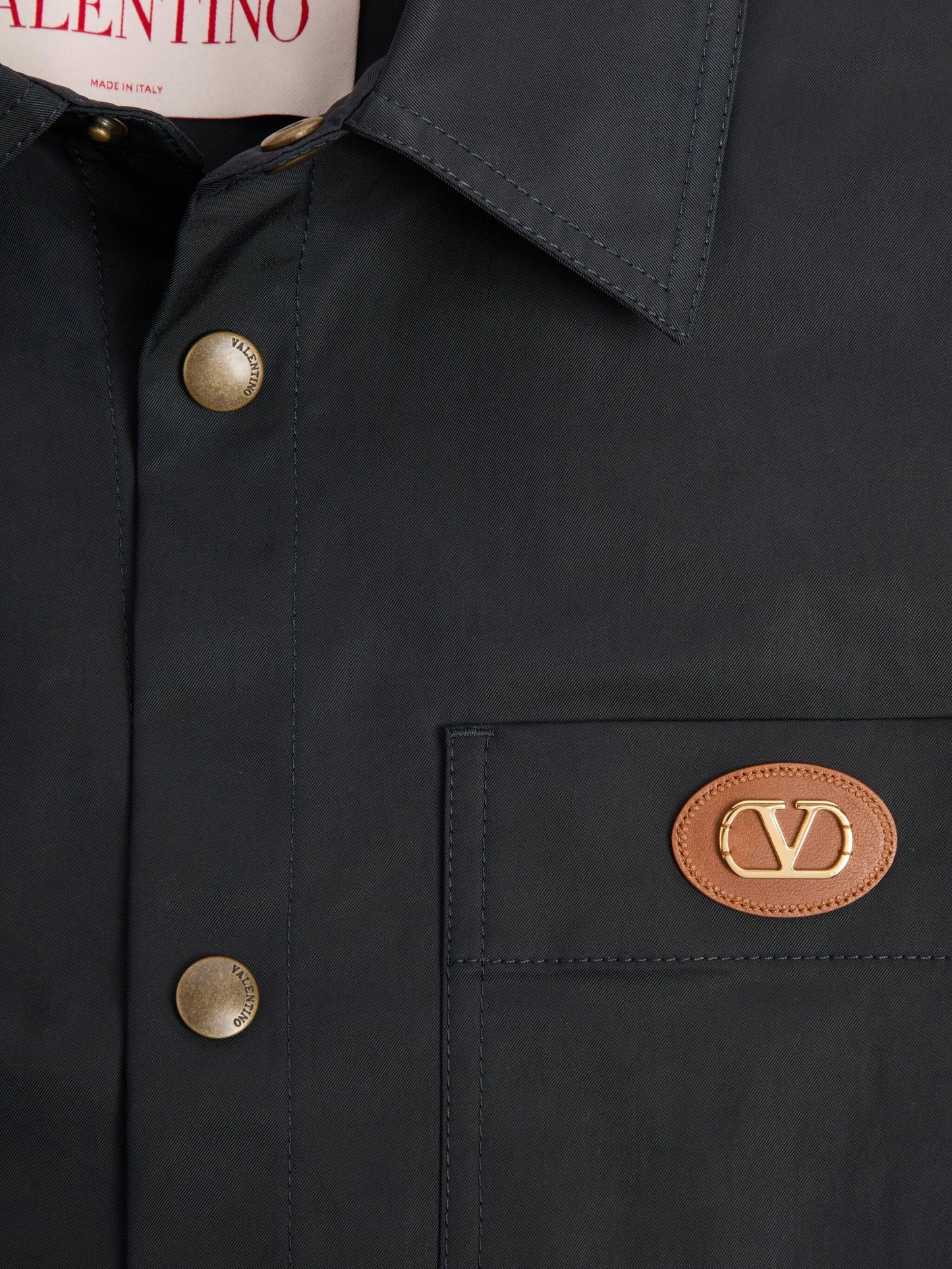 Vlogo-detail shirt jacket