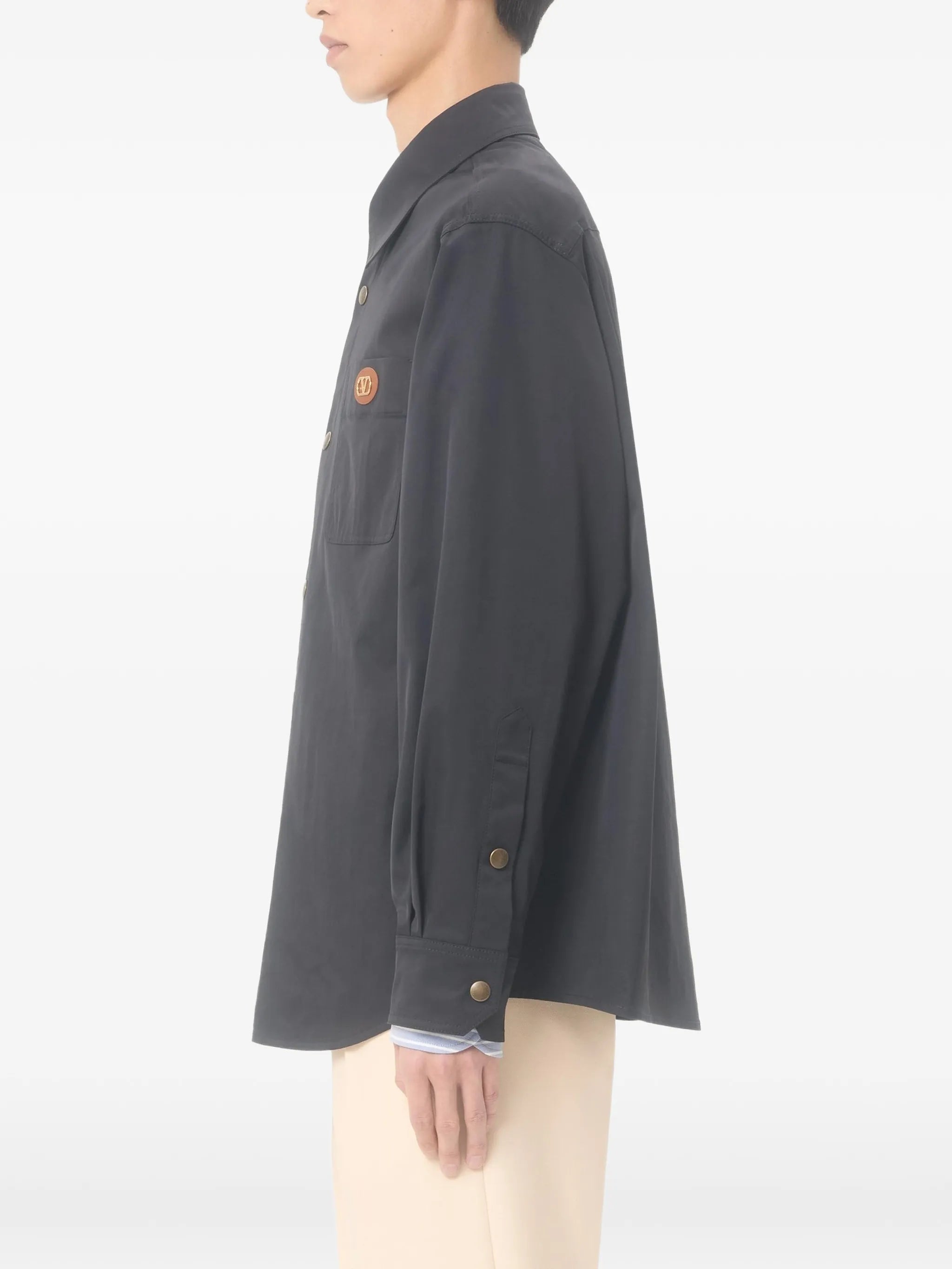 nylon shirt jacket with patch VLogo