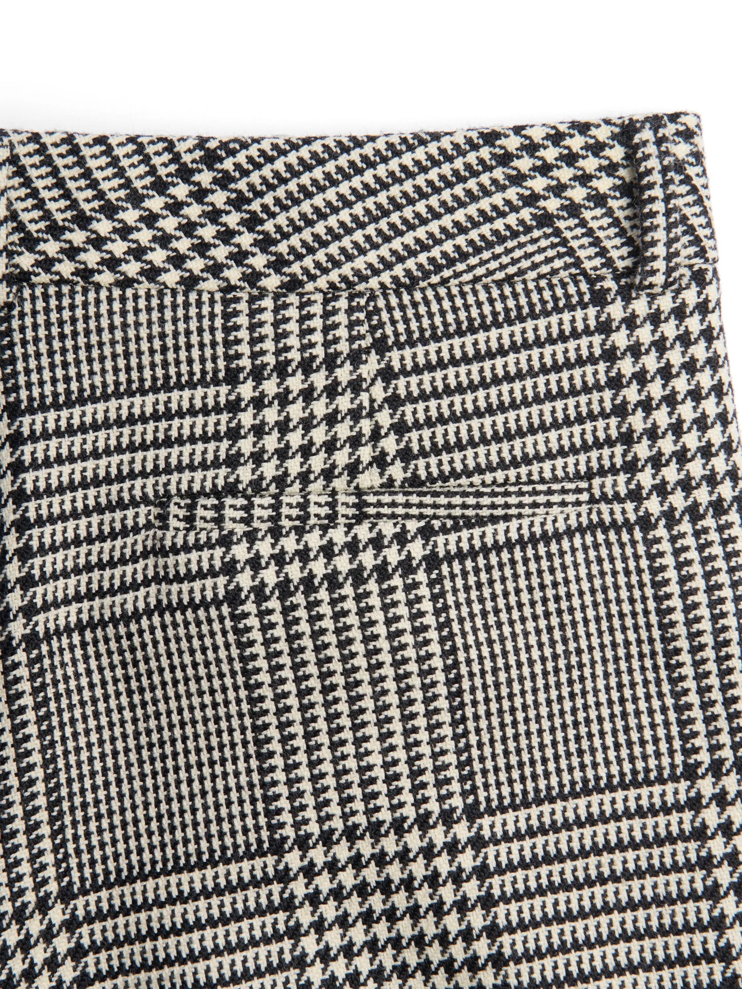 turn-up checked wool trousers