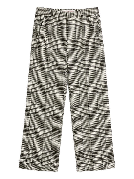 turn-up checked trousers