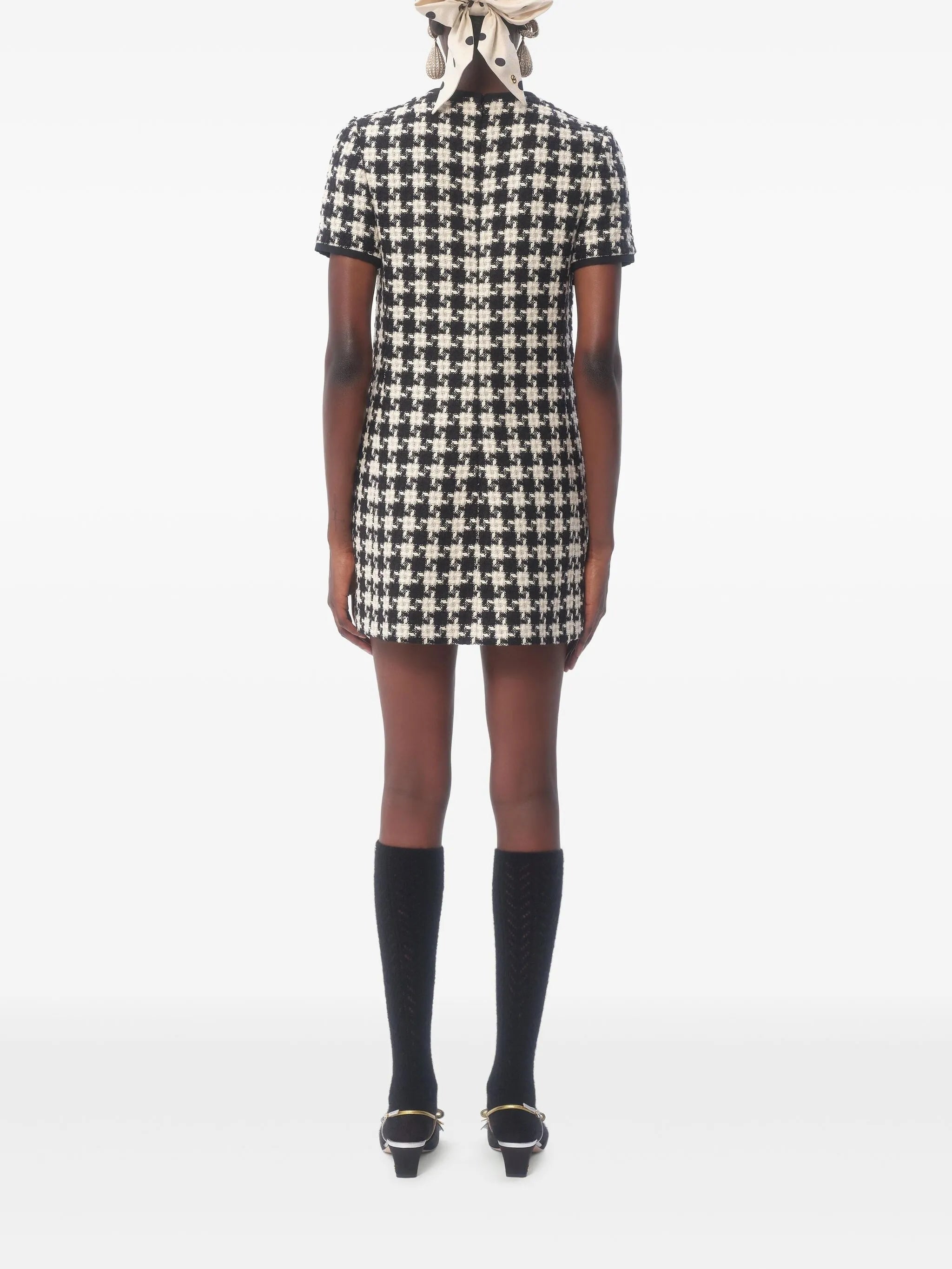Damier light tweed mini dress