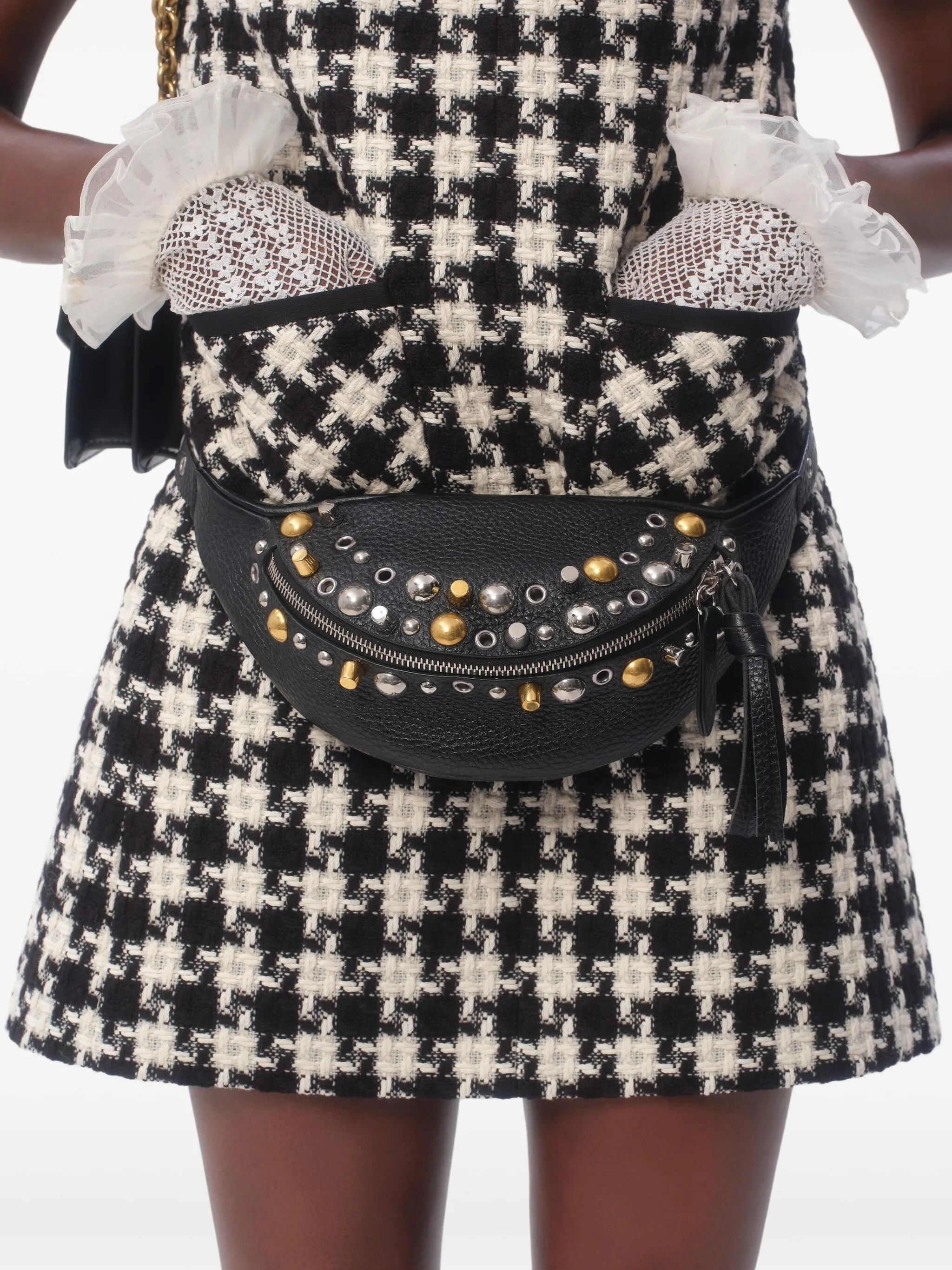 Damier light tweed mini dress