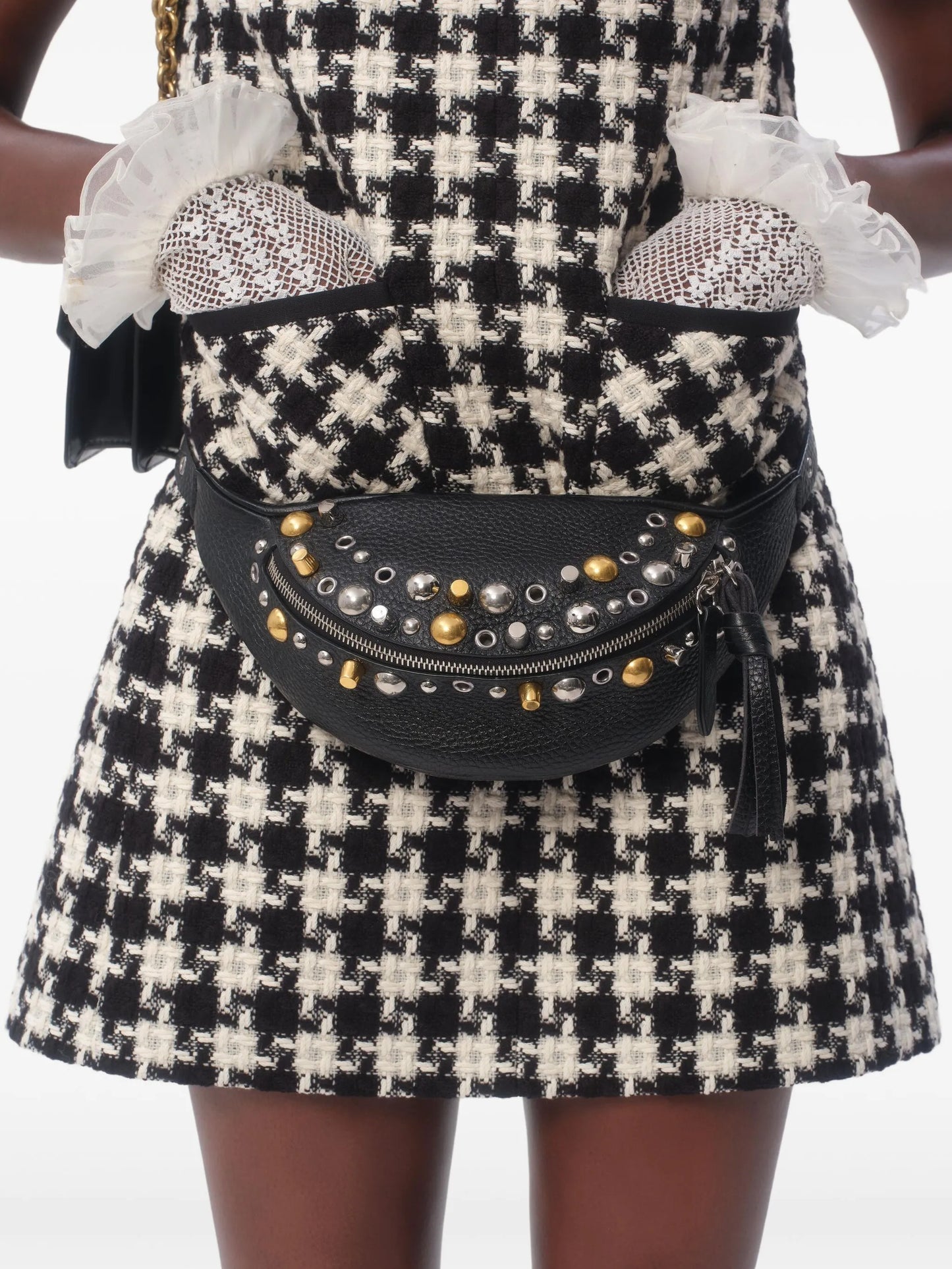 Damier light tweed mini dress