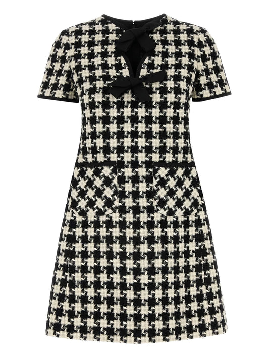 geometric-pattern mini dress