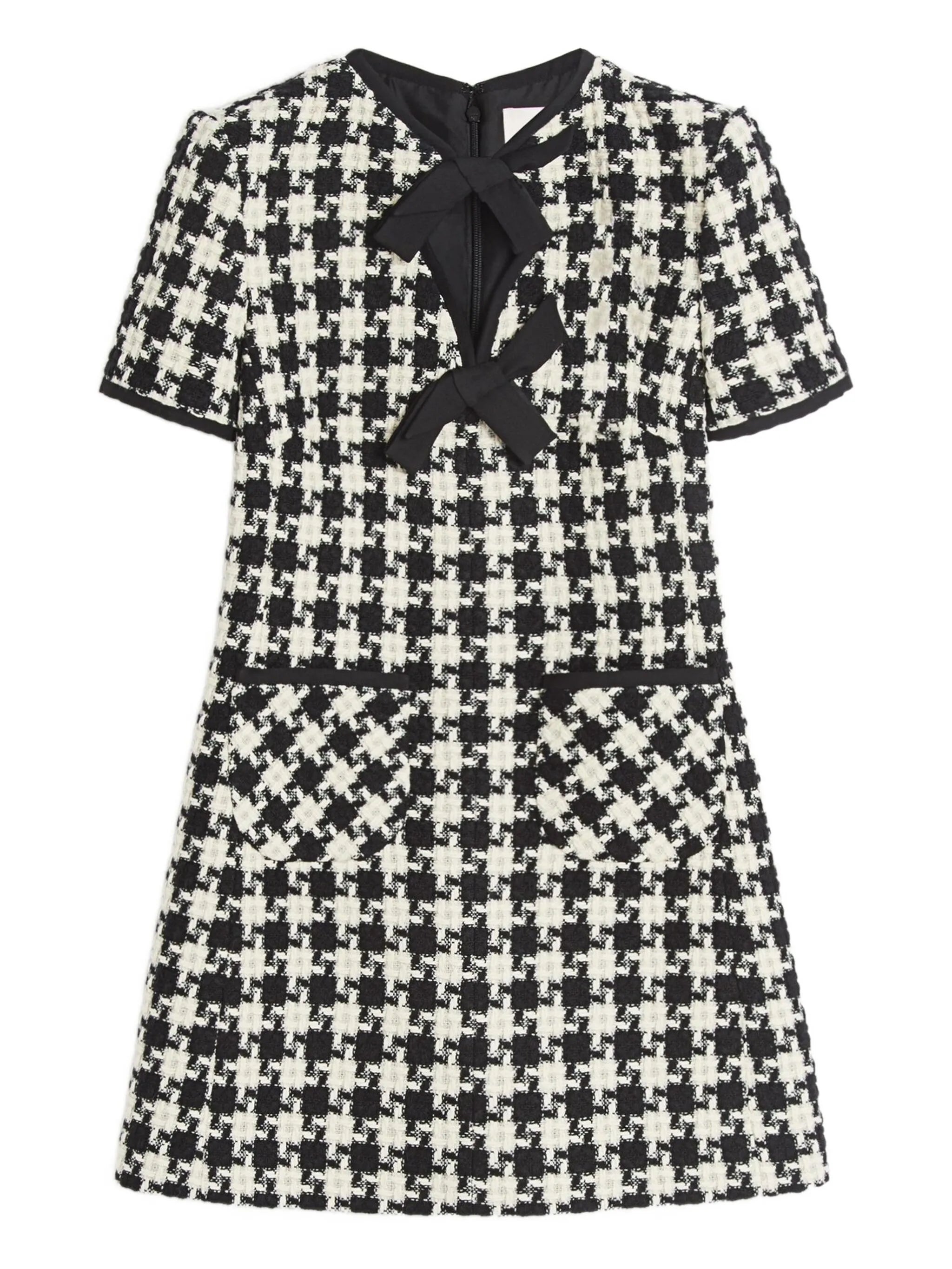 Damier light tweed mini dress
