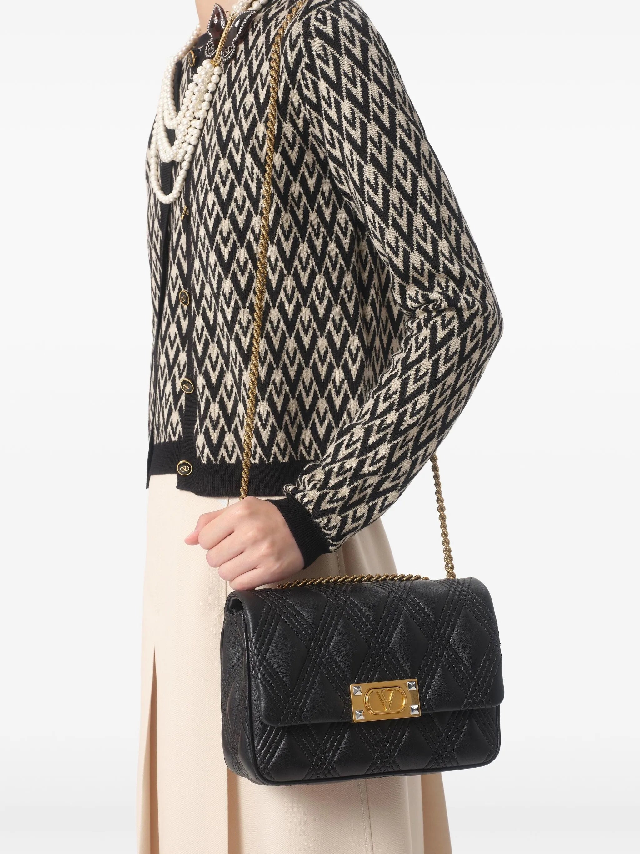 Toute La V jacquard wool sweater