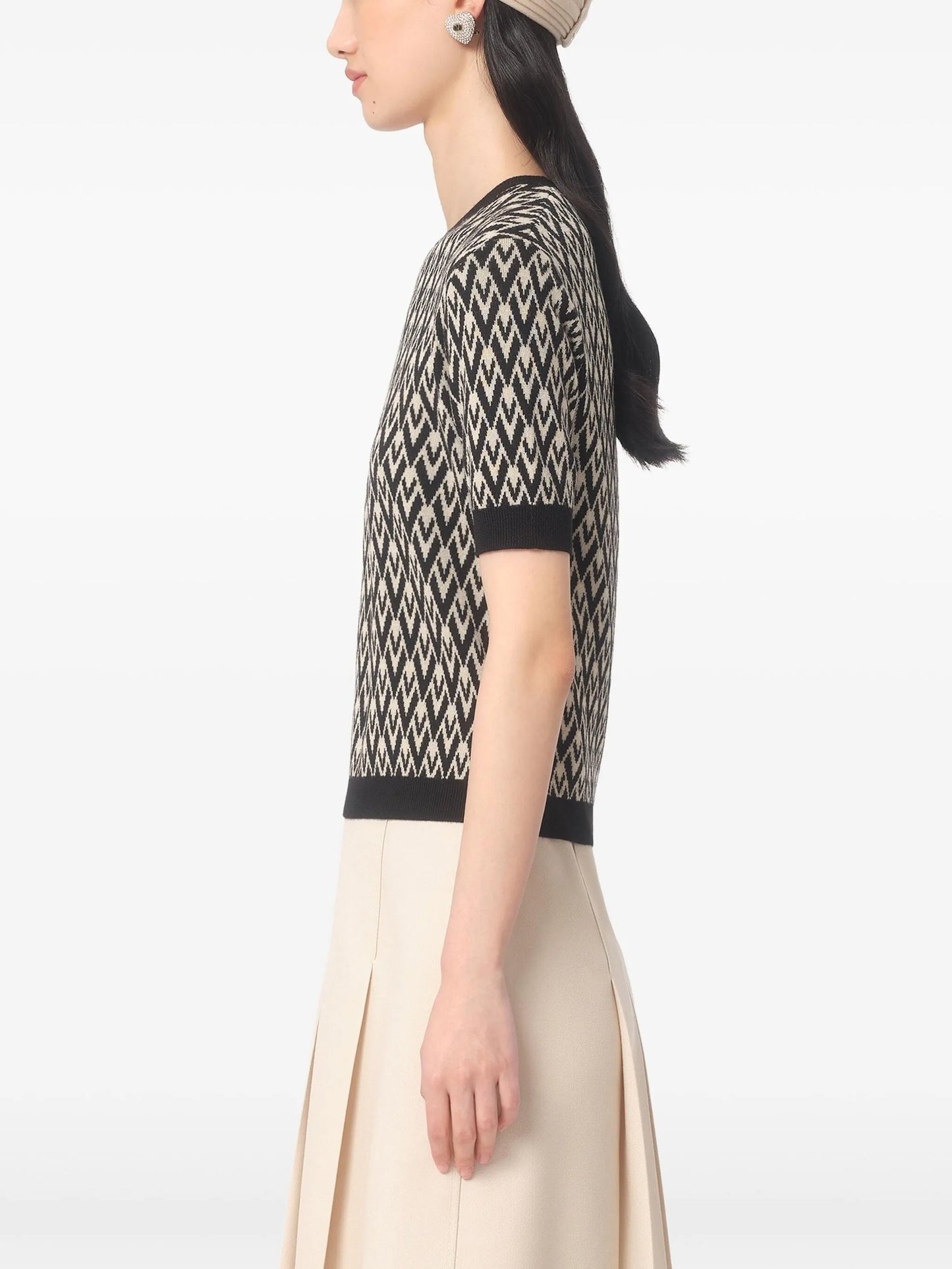 Toute La V jacquard wool sweater