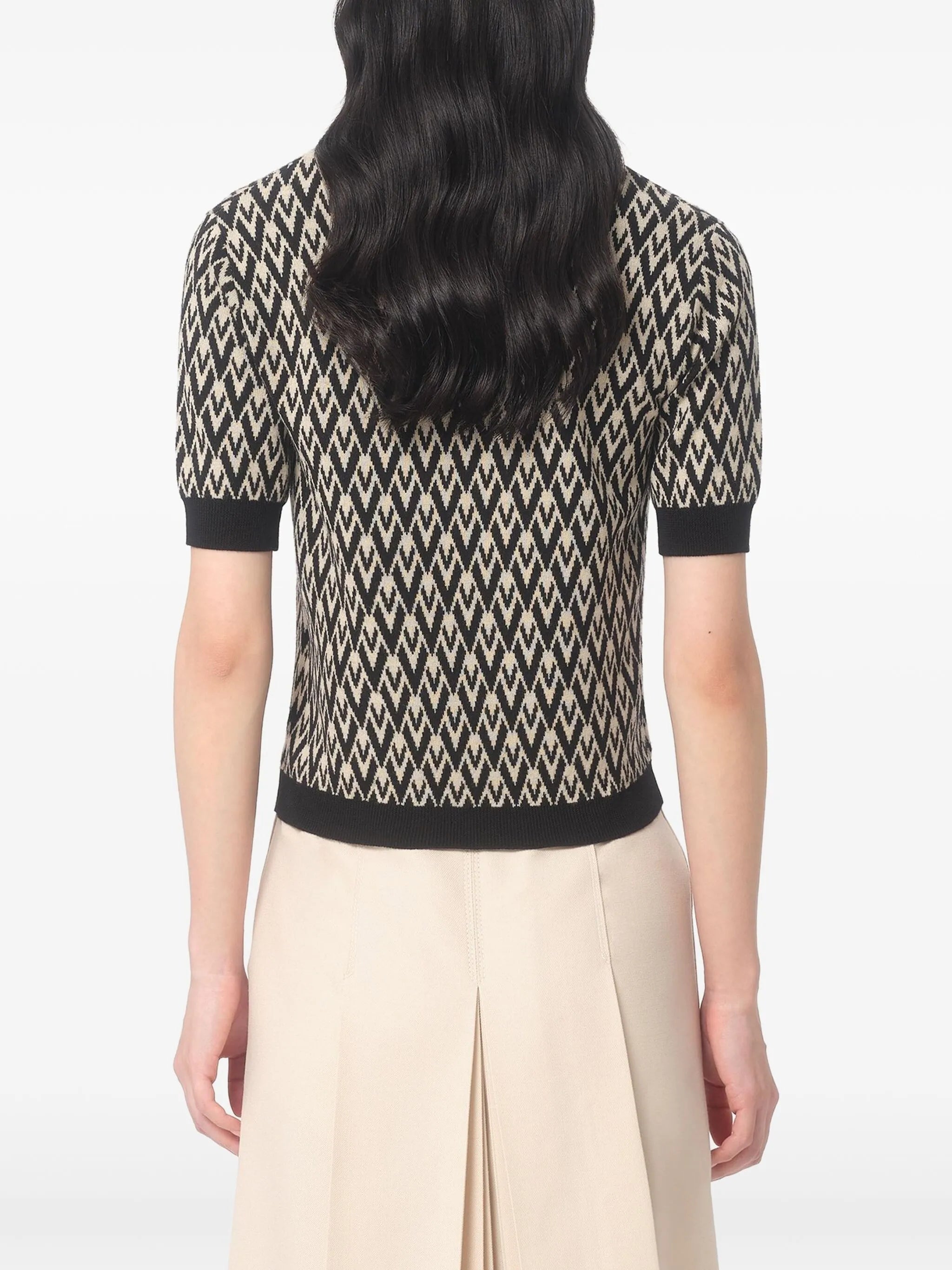 Toute La V jacquard wool sweater