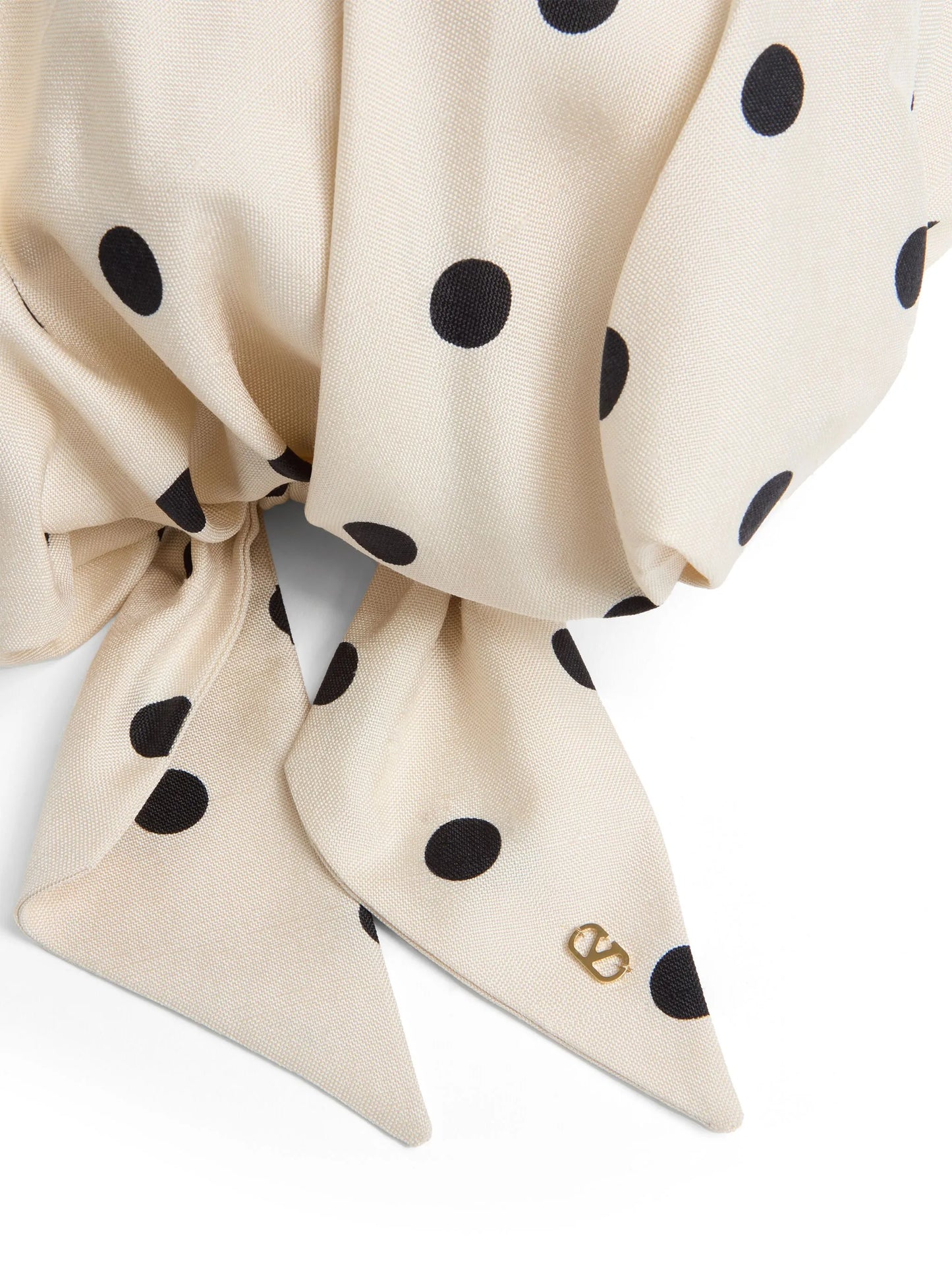 polka dot-print silk head scarf