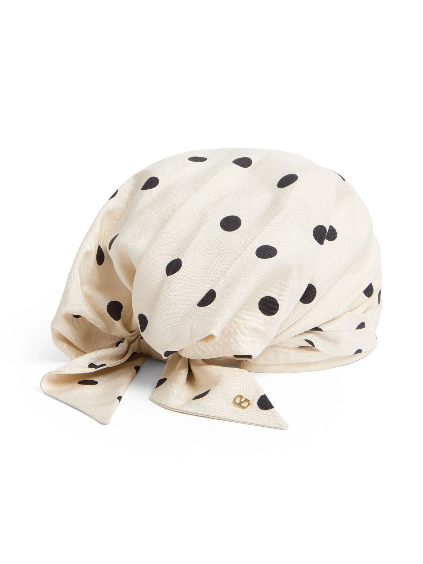 polka dot-print silk head scarf