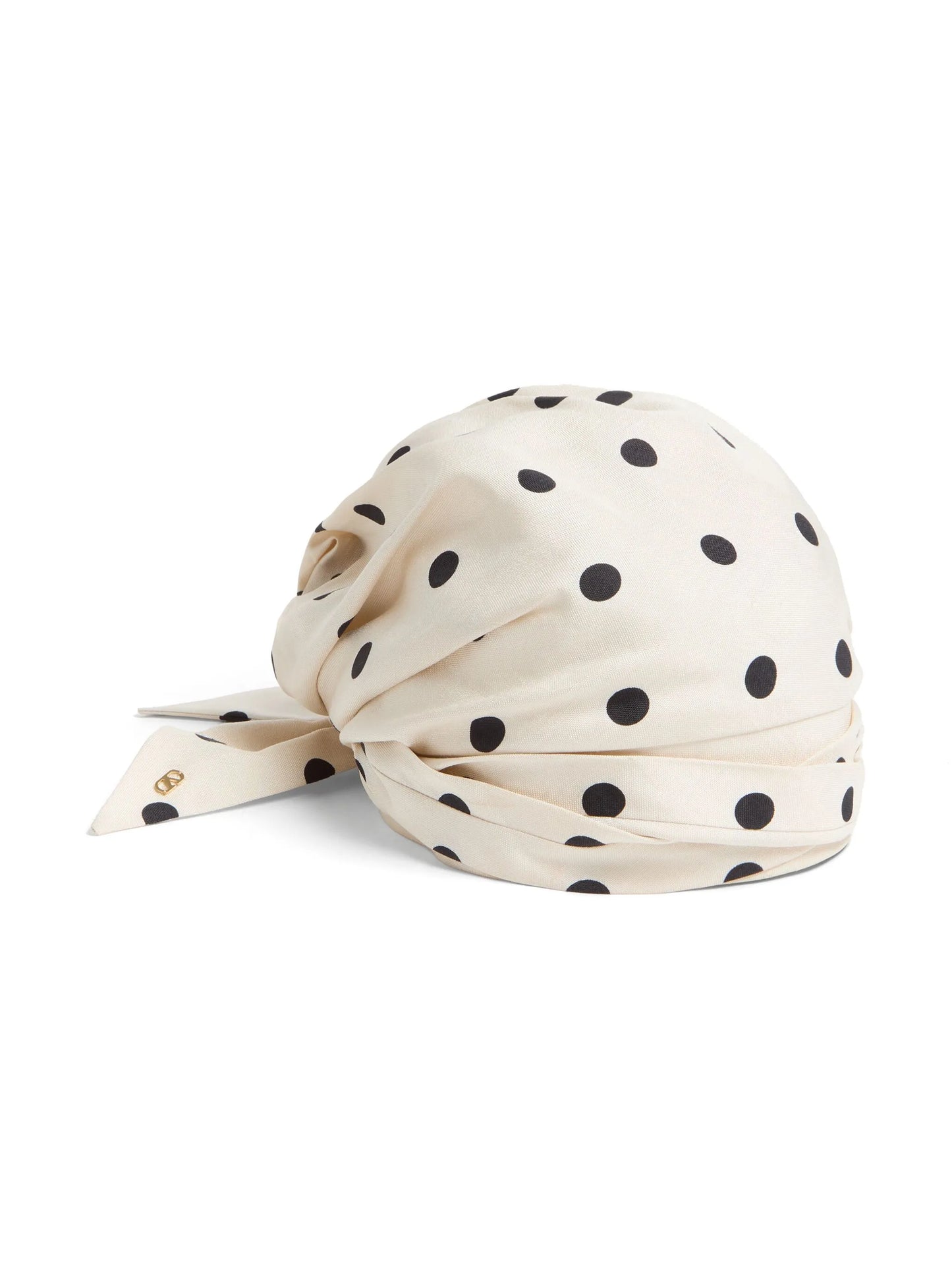 polka dot-print silk head scarf