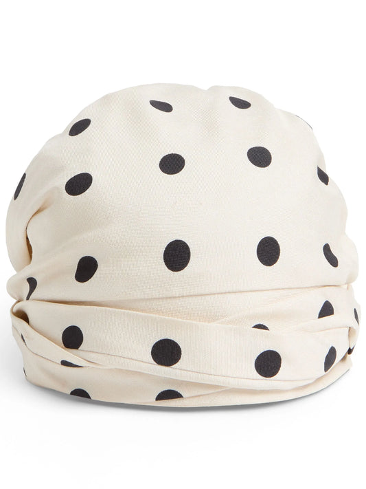 polka dot-print silk head scarf