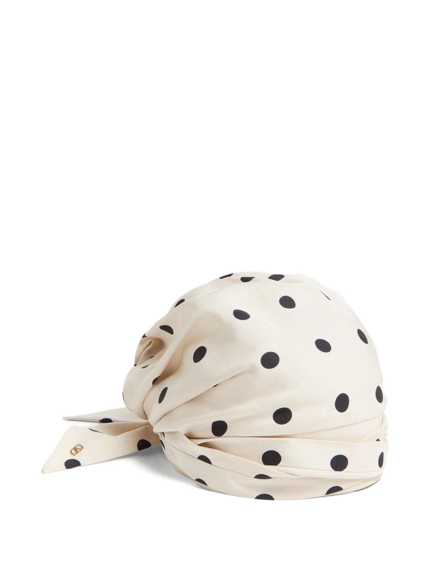 polka-dot print silk head scarf