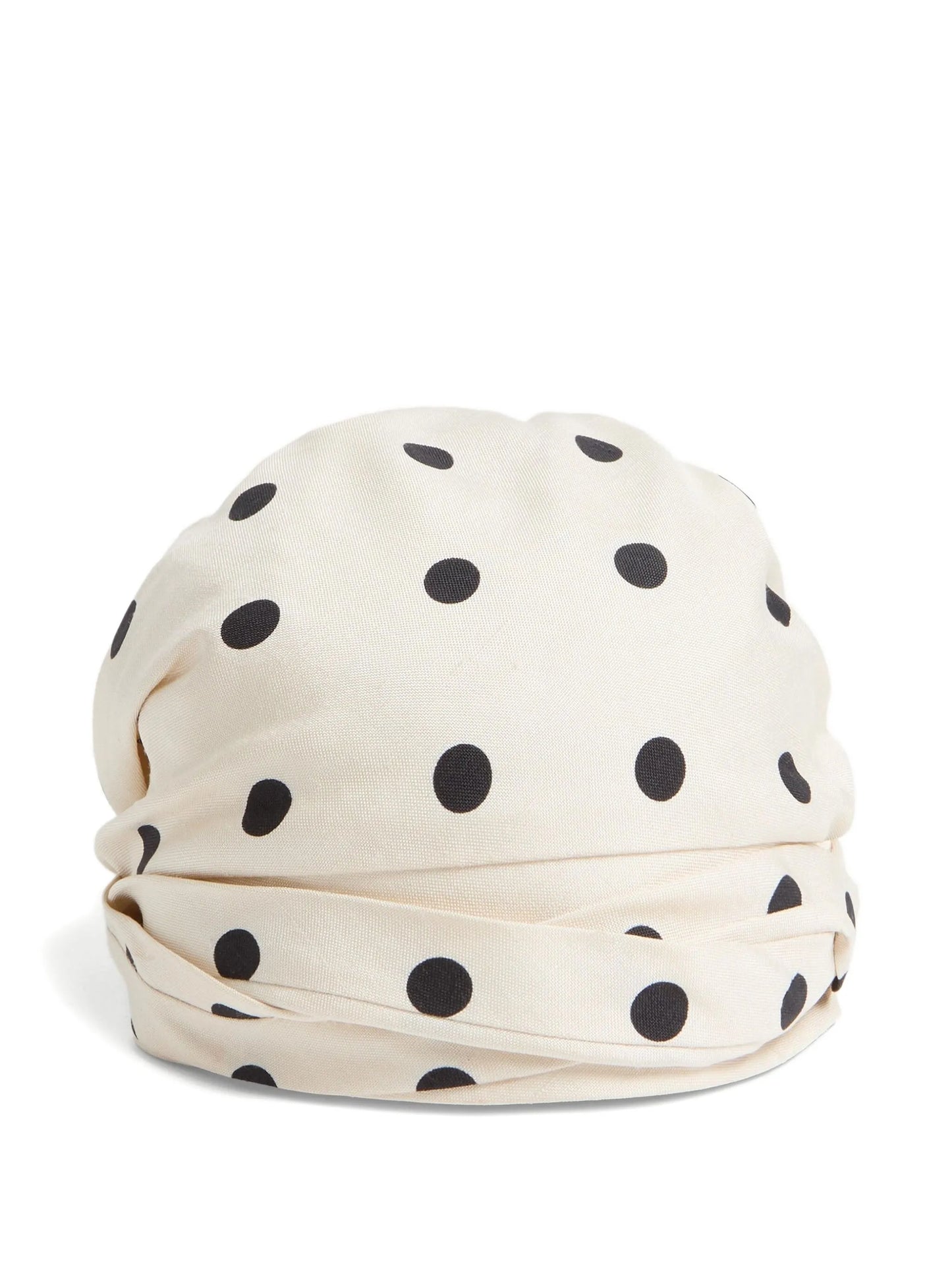 polka-dot print silk head scarf