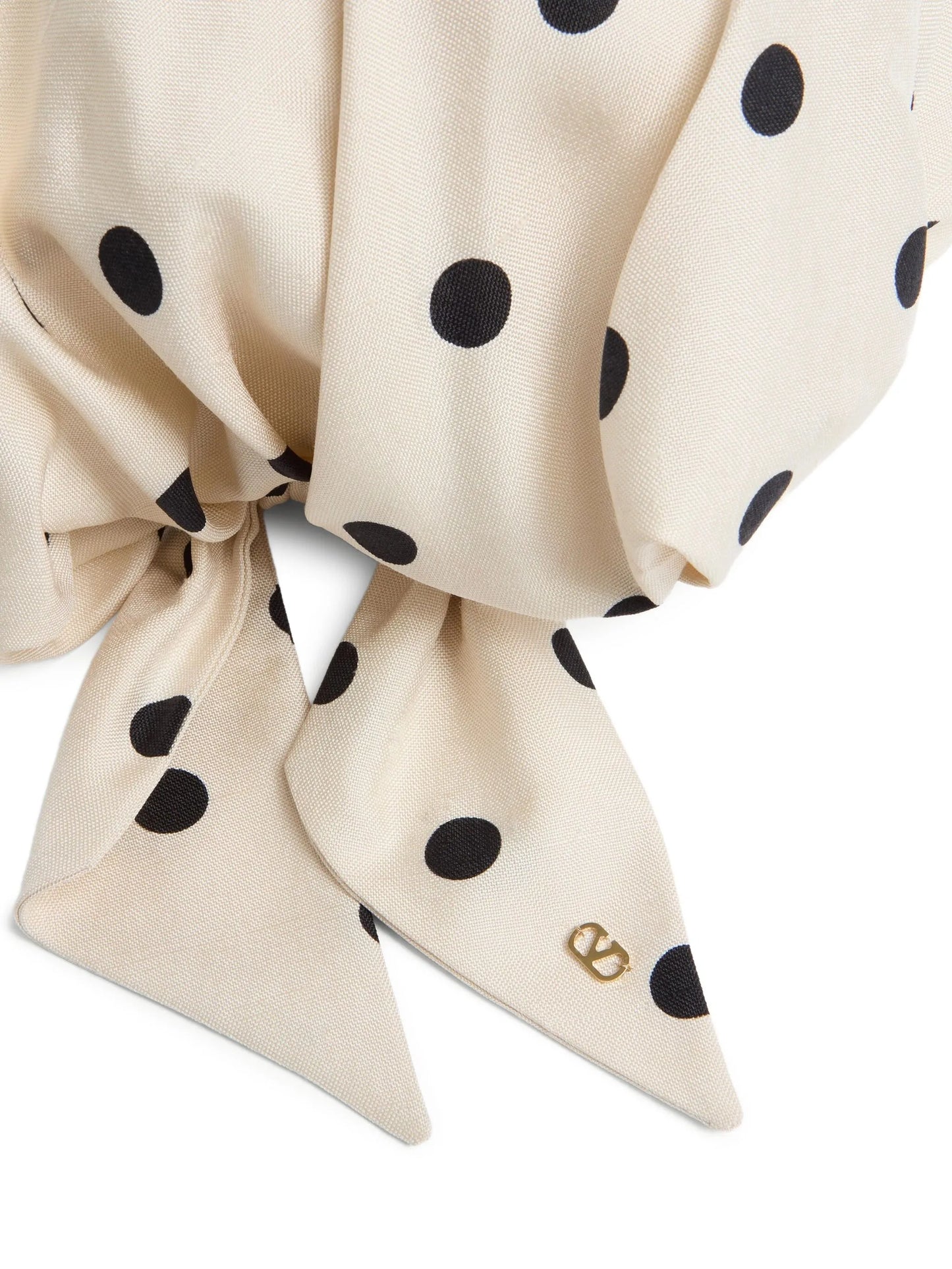 polka-dot print silk head scarf