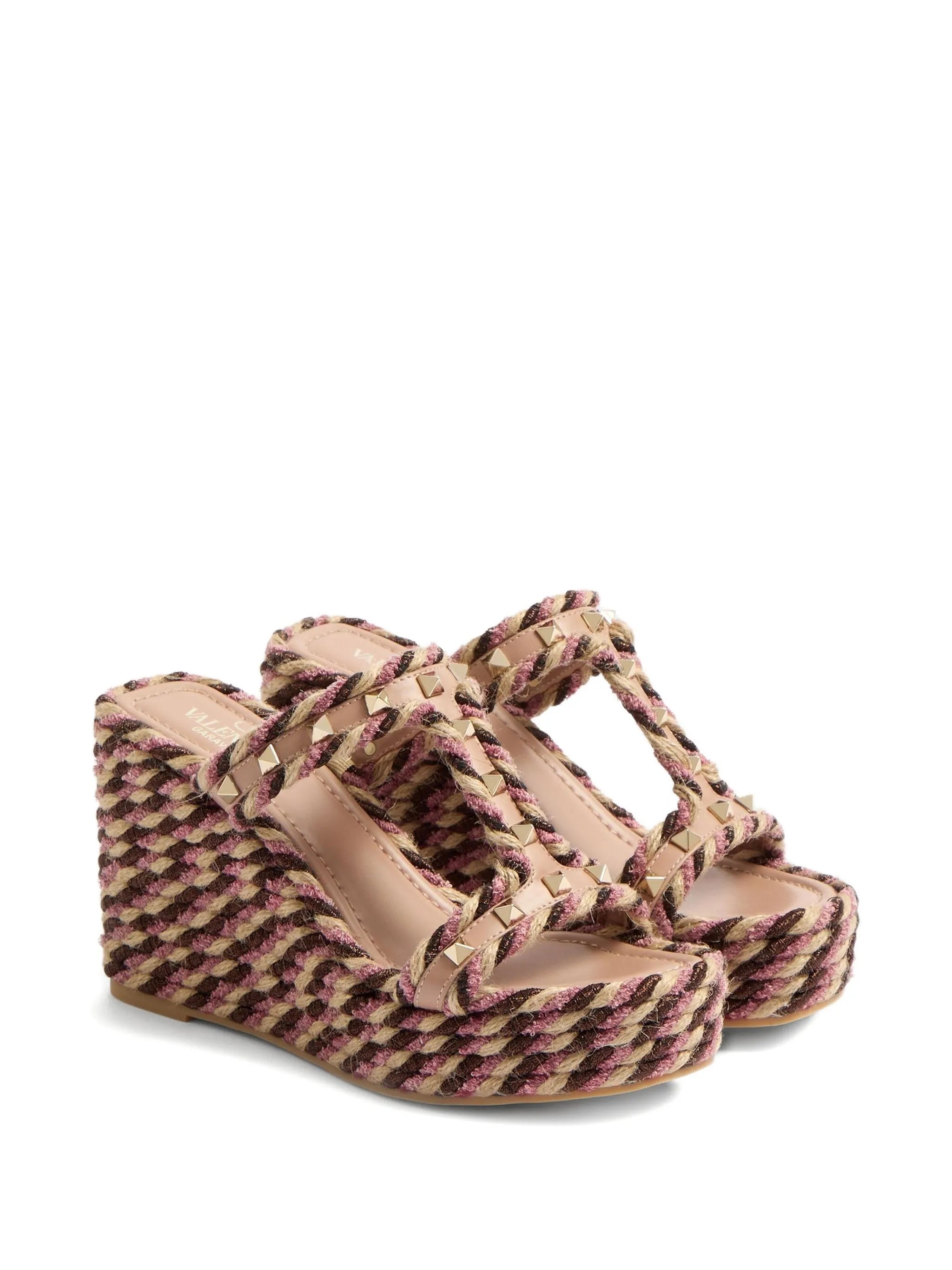 90mm Rockstud wedge sandals