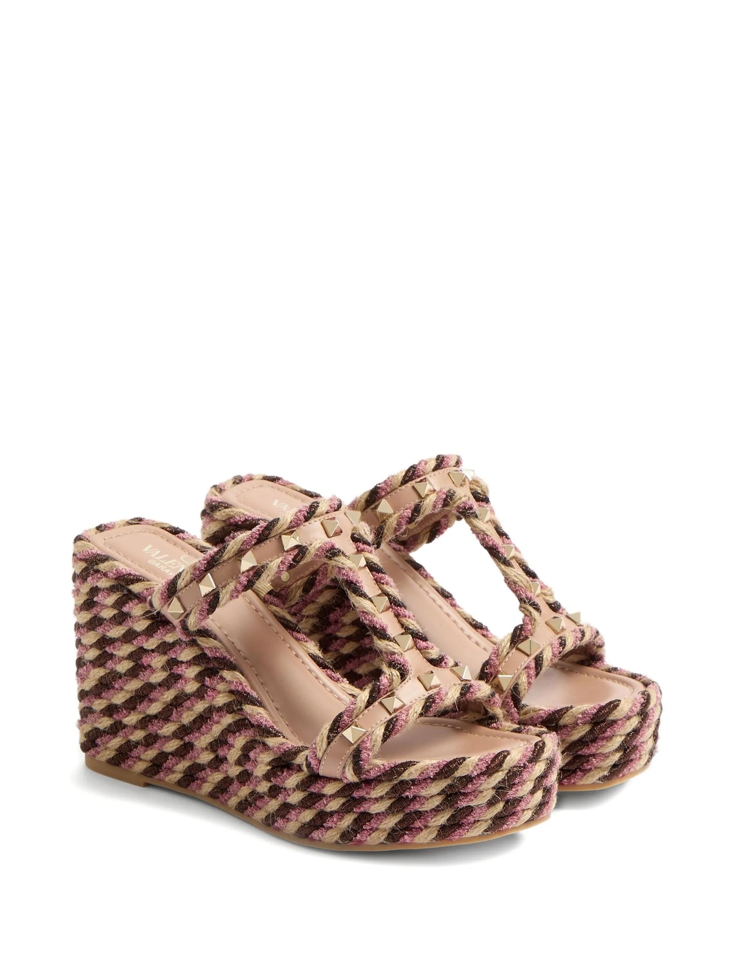 90mm Rockstud wedge sandals