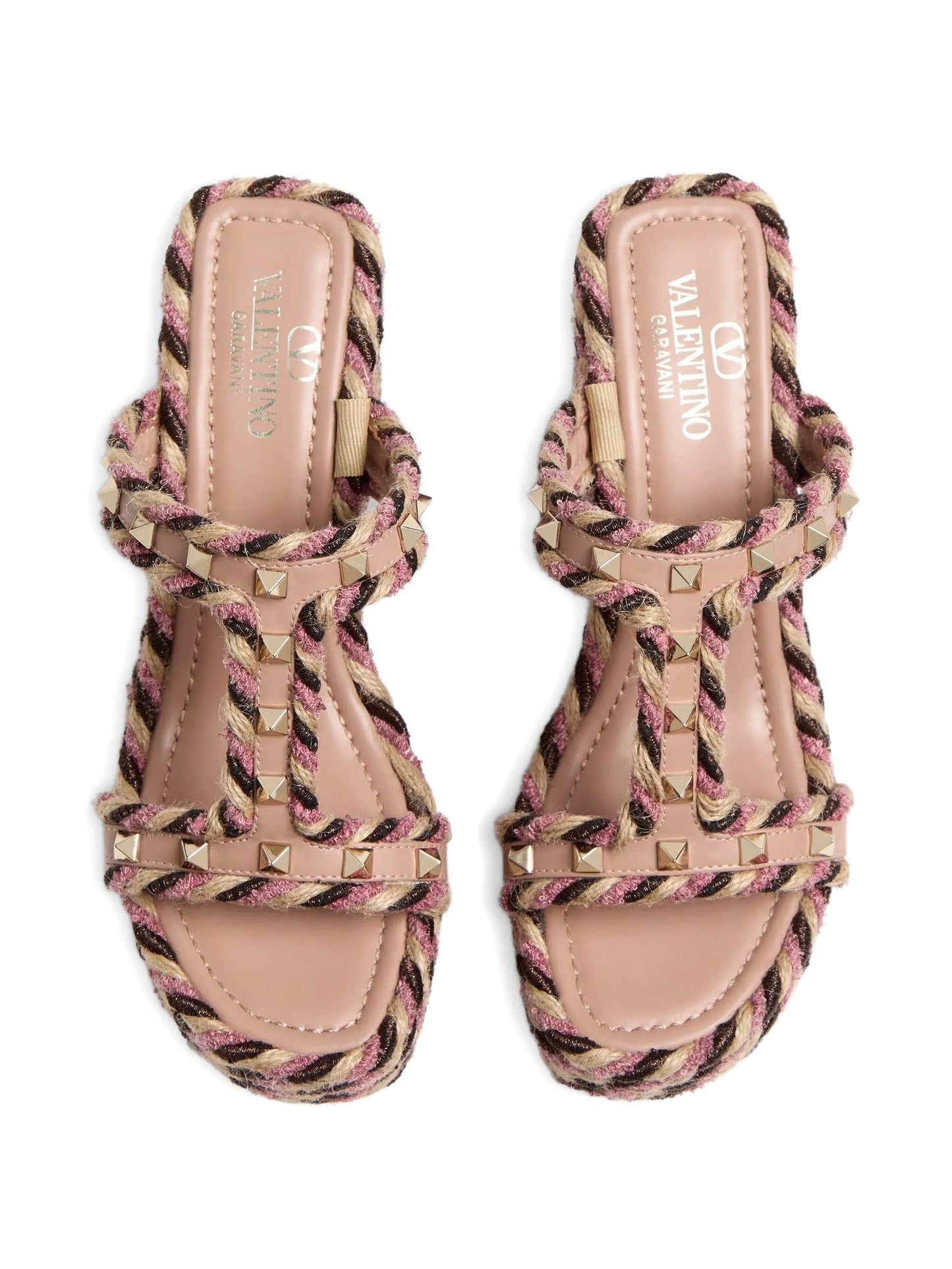 90mm Rockstud wedge sandals