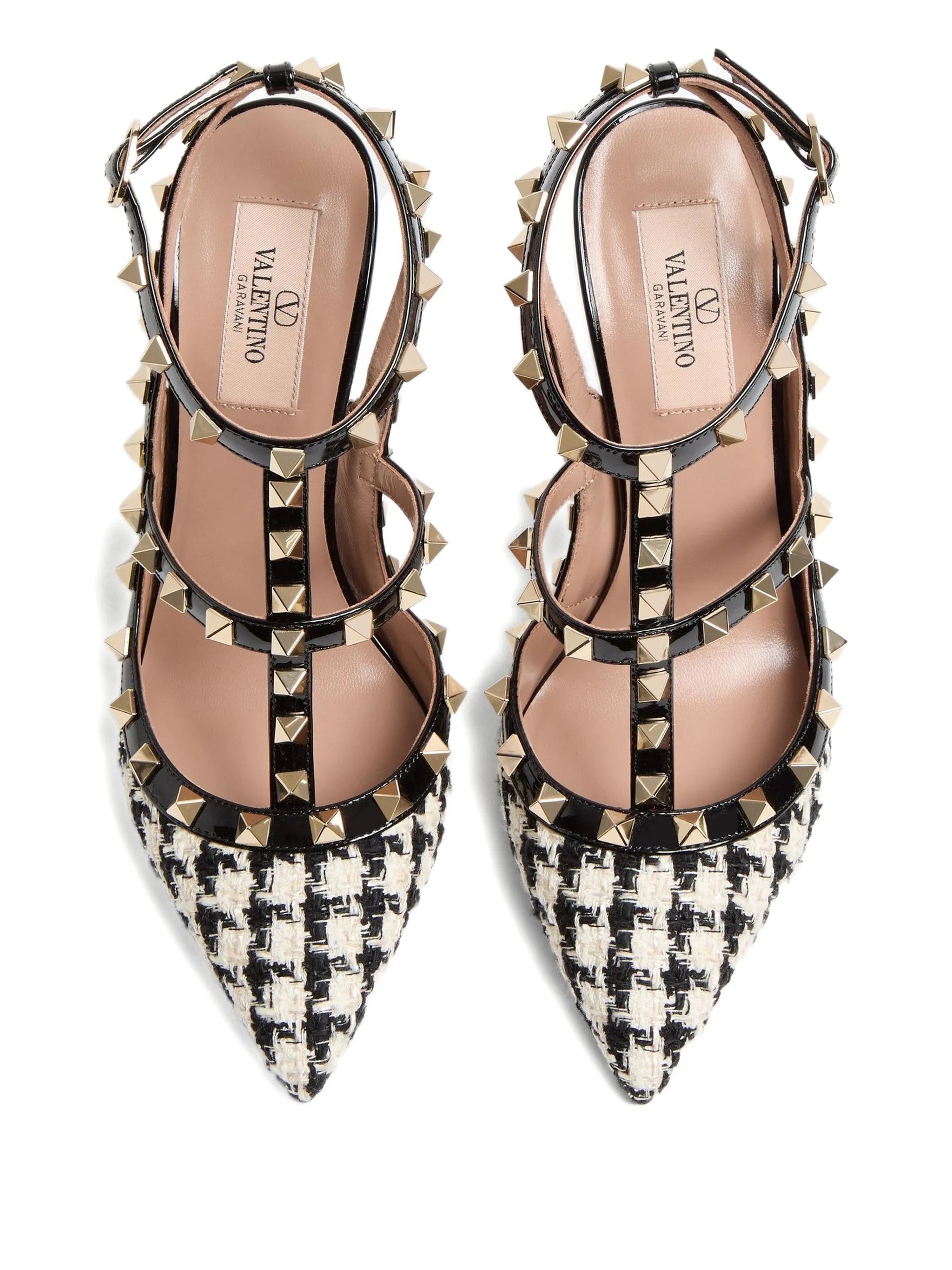 100mm Rockstud pied-de-poule pumps