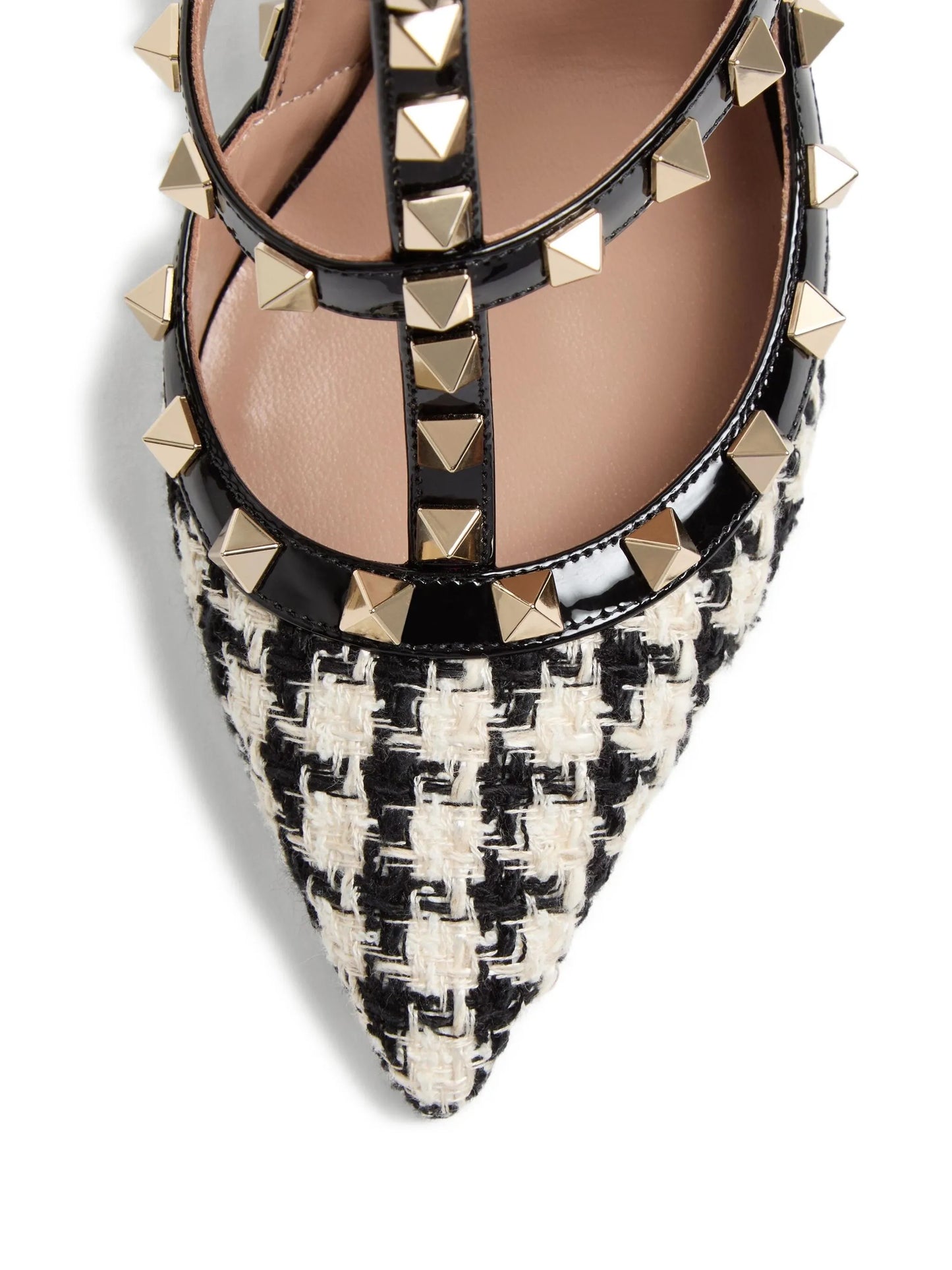 100mm Rockstud pied-de-poule pumps