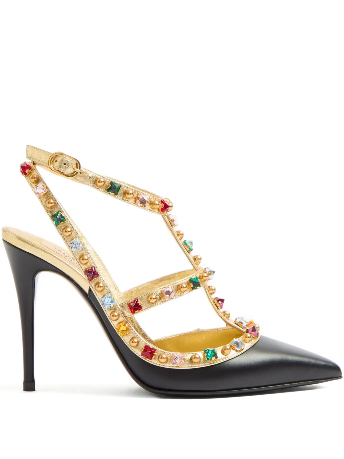 100mm Rockstud embellished pumps