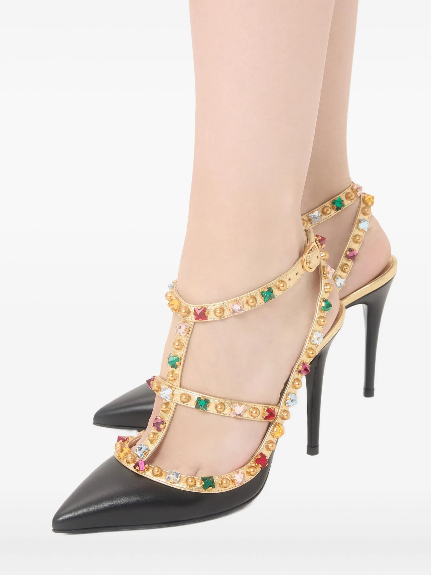 100mm Rockstud embellished pumps