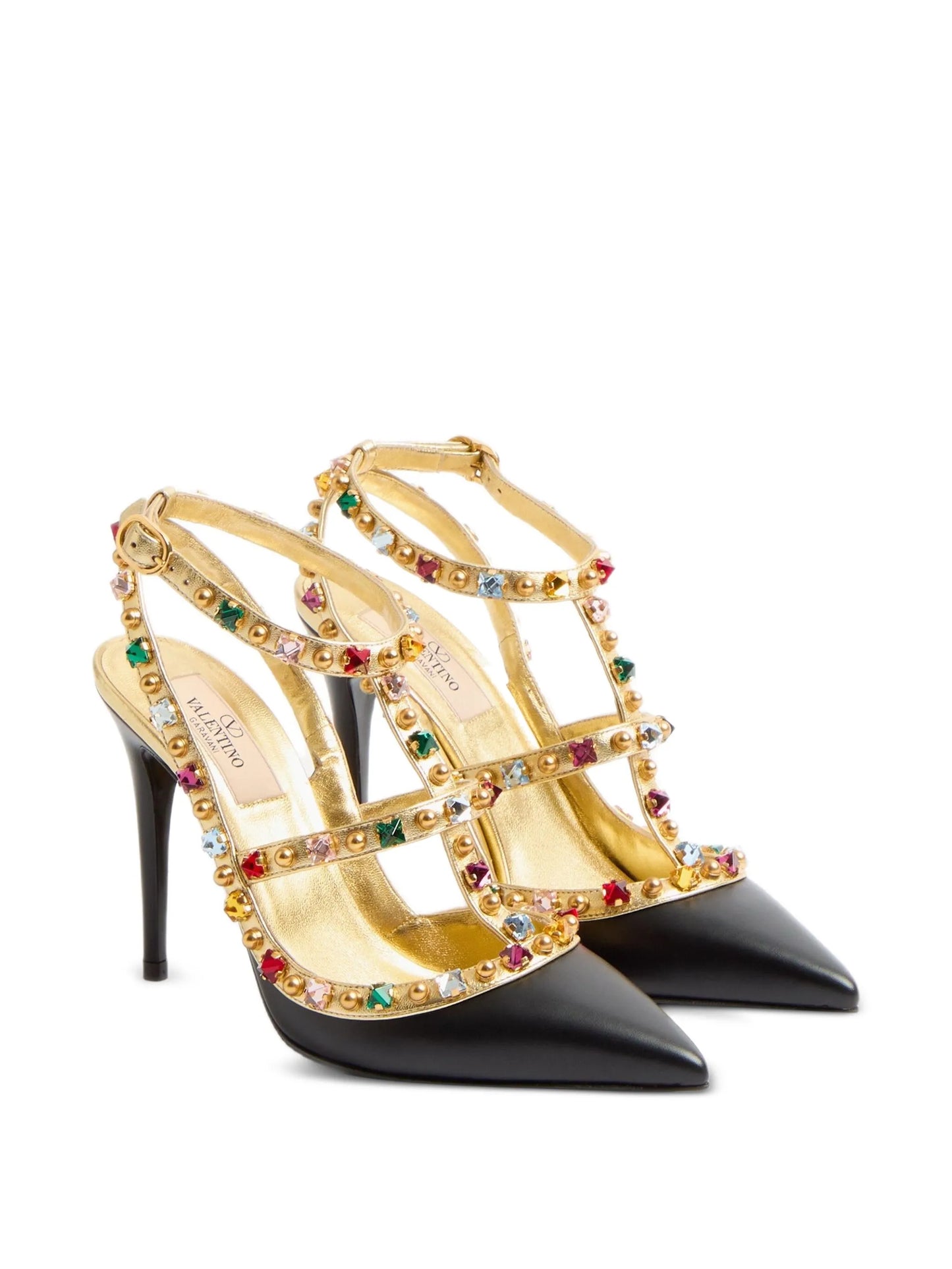 100mm Rockstud embellished pumps