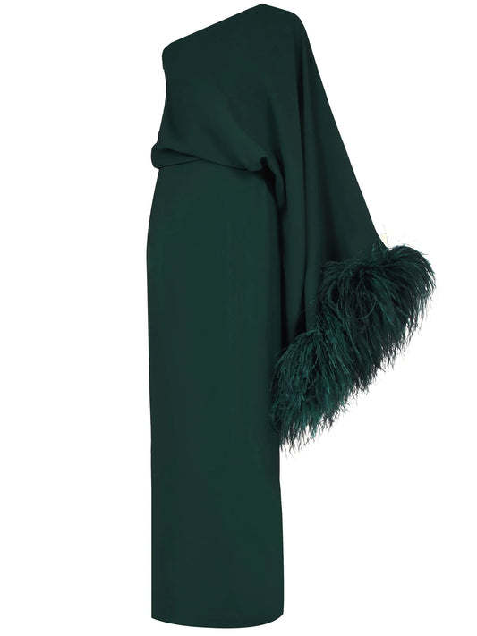 Feathered Eternity maxi dress