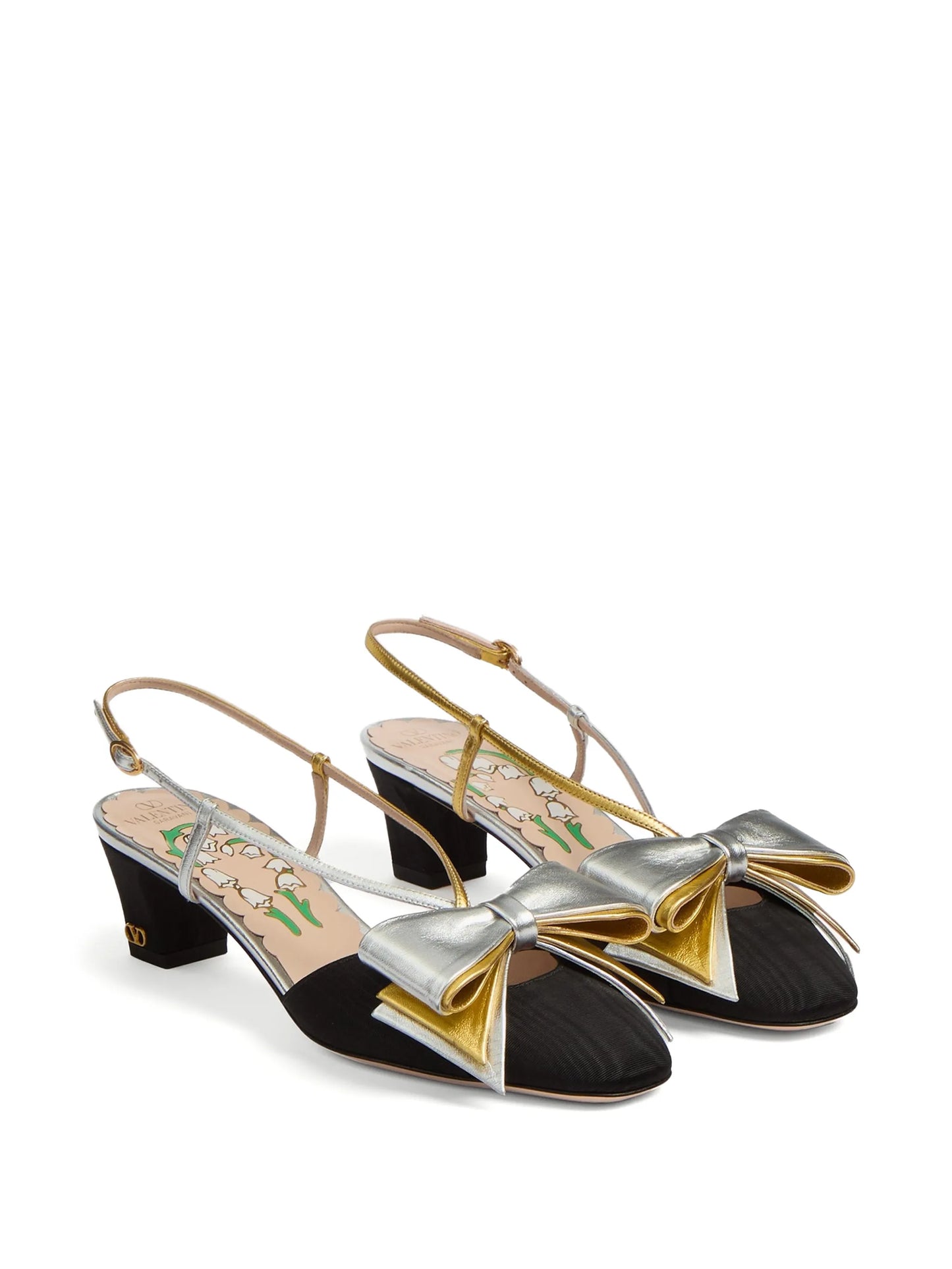 Bowow slingback pumps in moirè-fabric 45mm