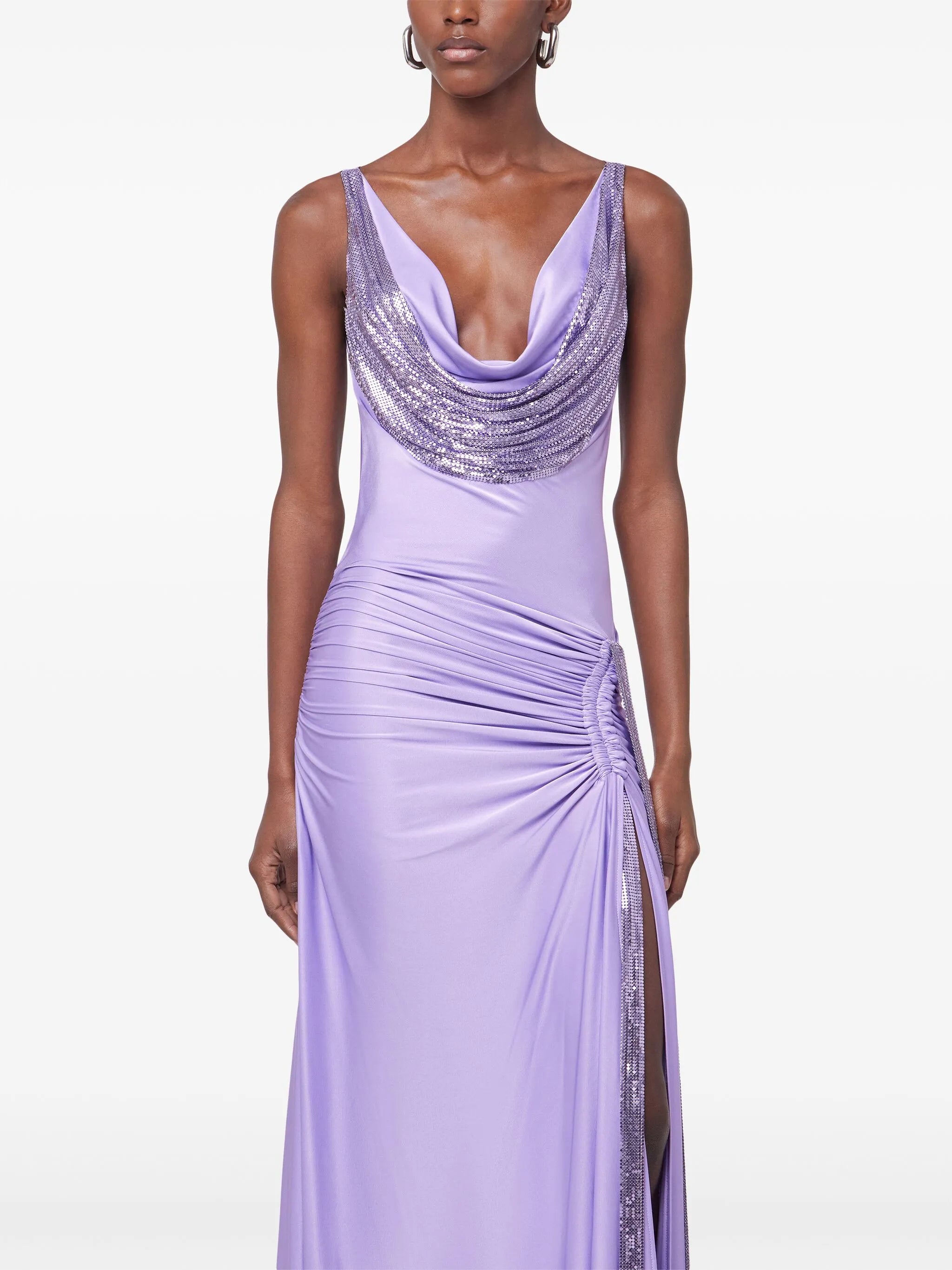 chainmail-detailing maxi dress
