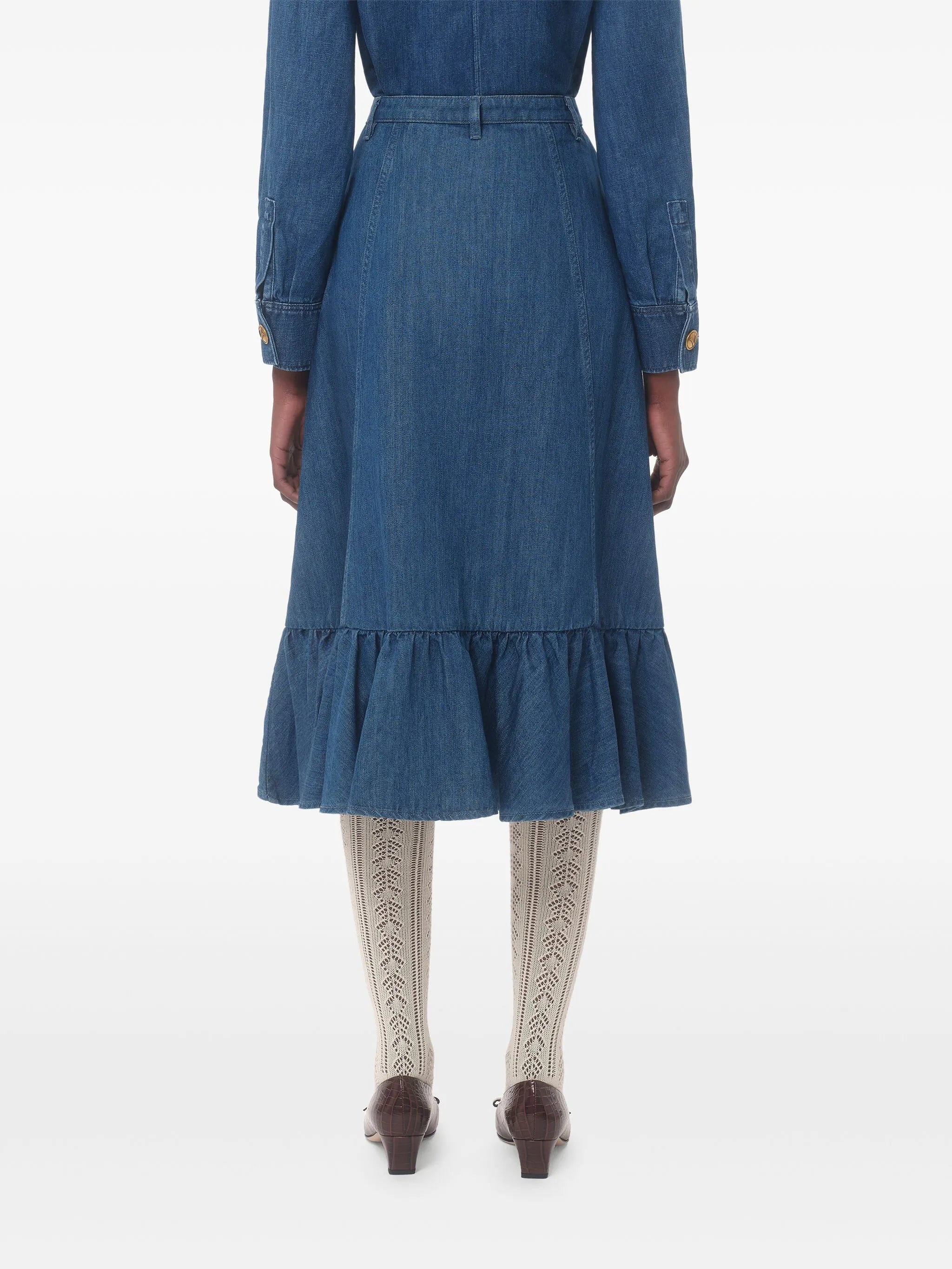 lightweight denim cotton skirt