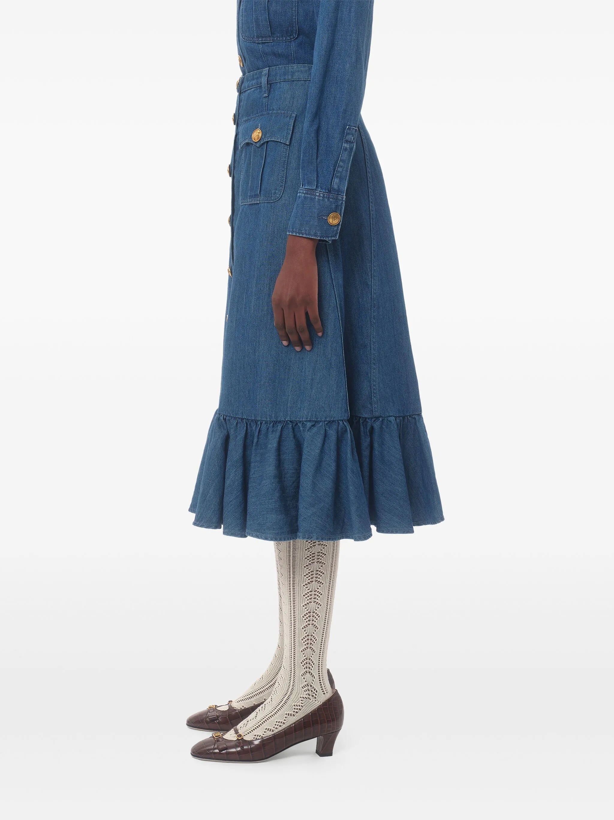 lightweight denim cotton skirt